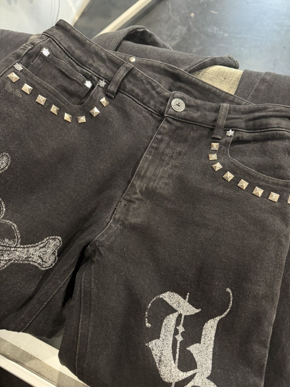Ed Hardy × Glo Gang × Unknown London Ed hardy Glo Unknown Denim Size US 28 / EU 44 - 2 Thumbnail
