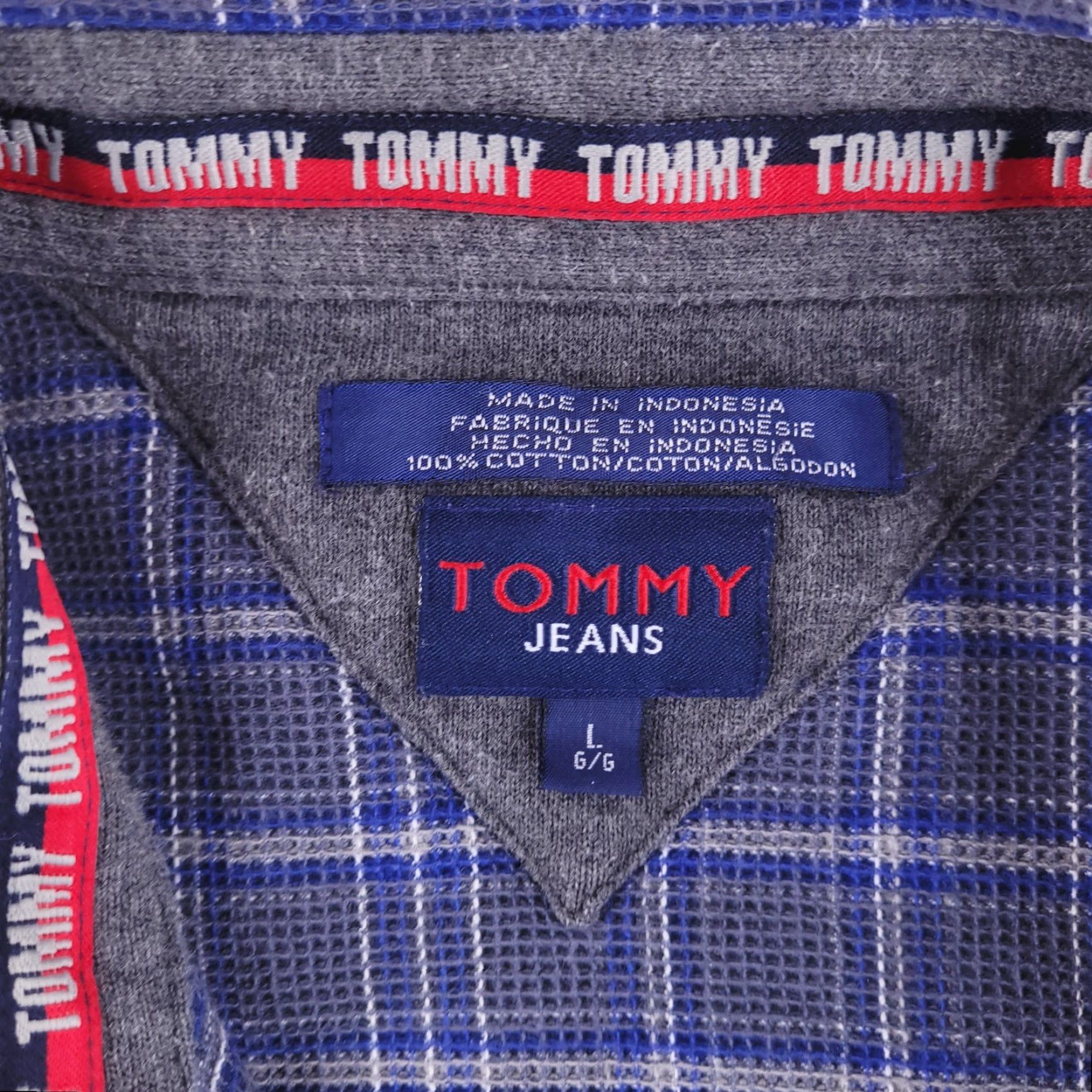 Tommy Hilfiger VINTAGE Tommy Jeans Flannel Shirt Mens L Blue 90s Thick Long Sleeve Button-Up Plaid Size US L / EU 52-54 / 3 - 3 Thumbnail