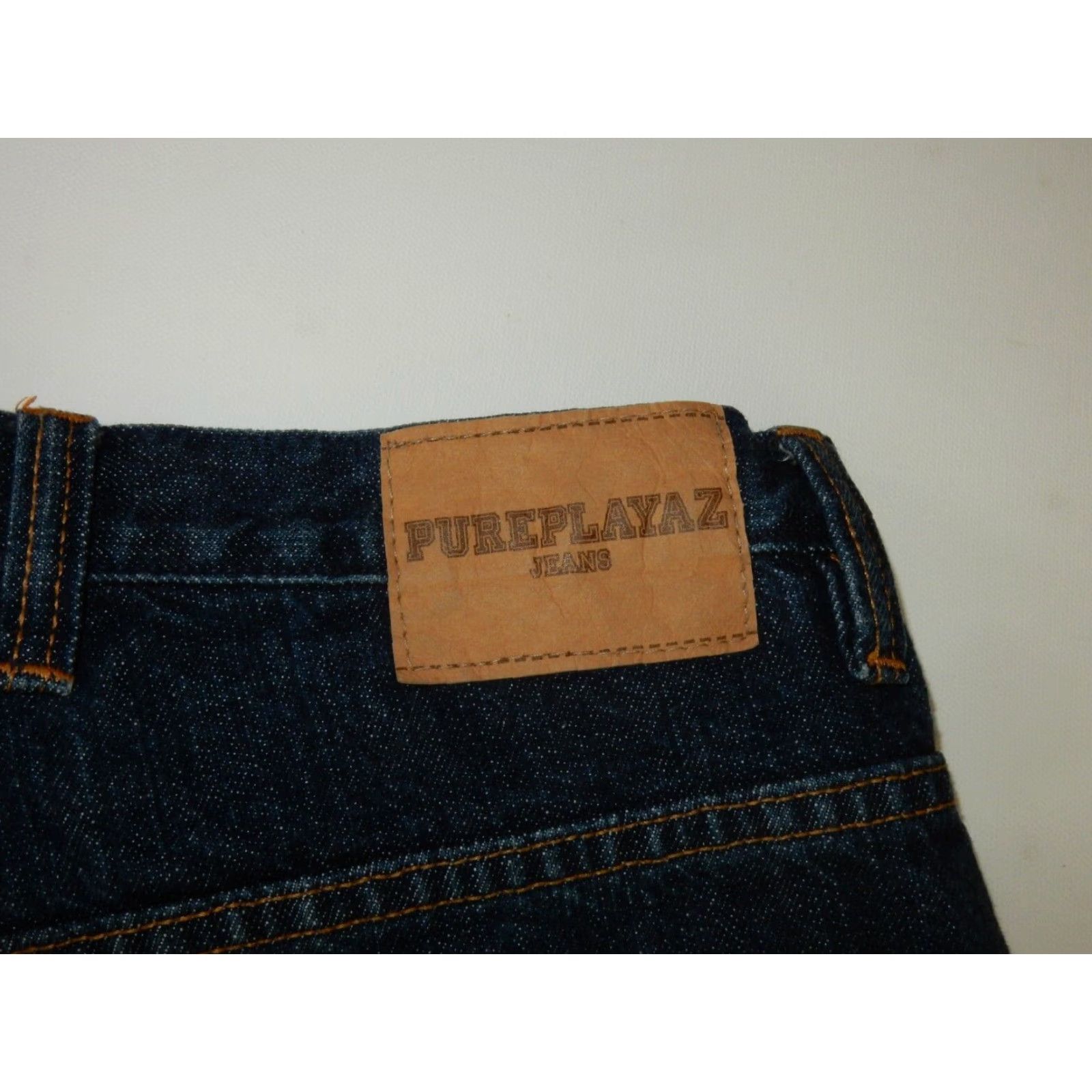 Denime VINTAGE Pure Playaz Men's Denim Jeans Tapered 34x33 Blue Baggy 90s Size US 34 / EU 50 - 2 Thumbnail