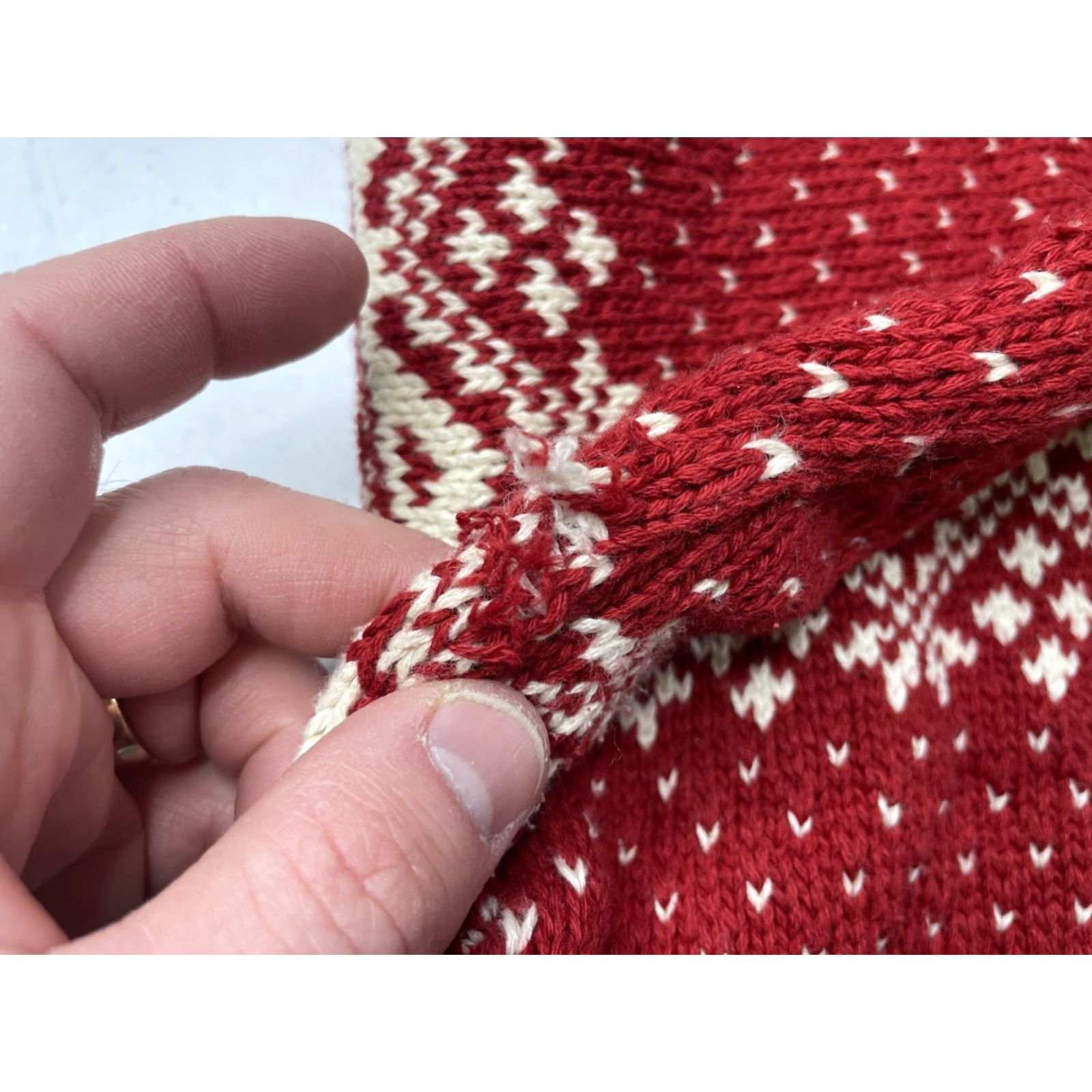 Vintage VINTAGE L.L. Bean Sweater Knit Womens Large Red Fair Isle Pullover Knit 90s Size L / US 10 / IT 46 - 4 Thumbnail