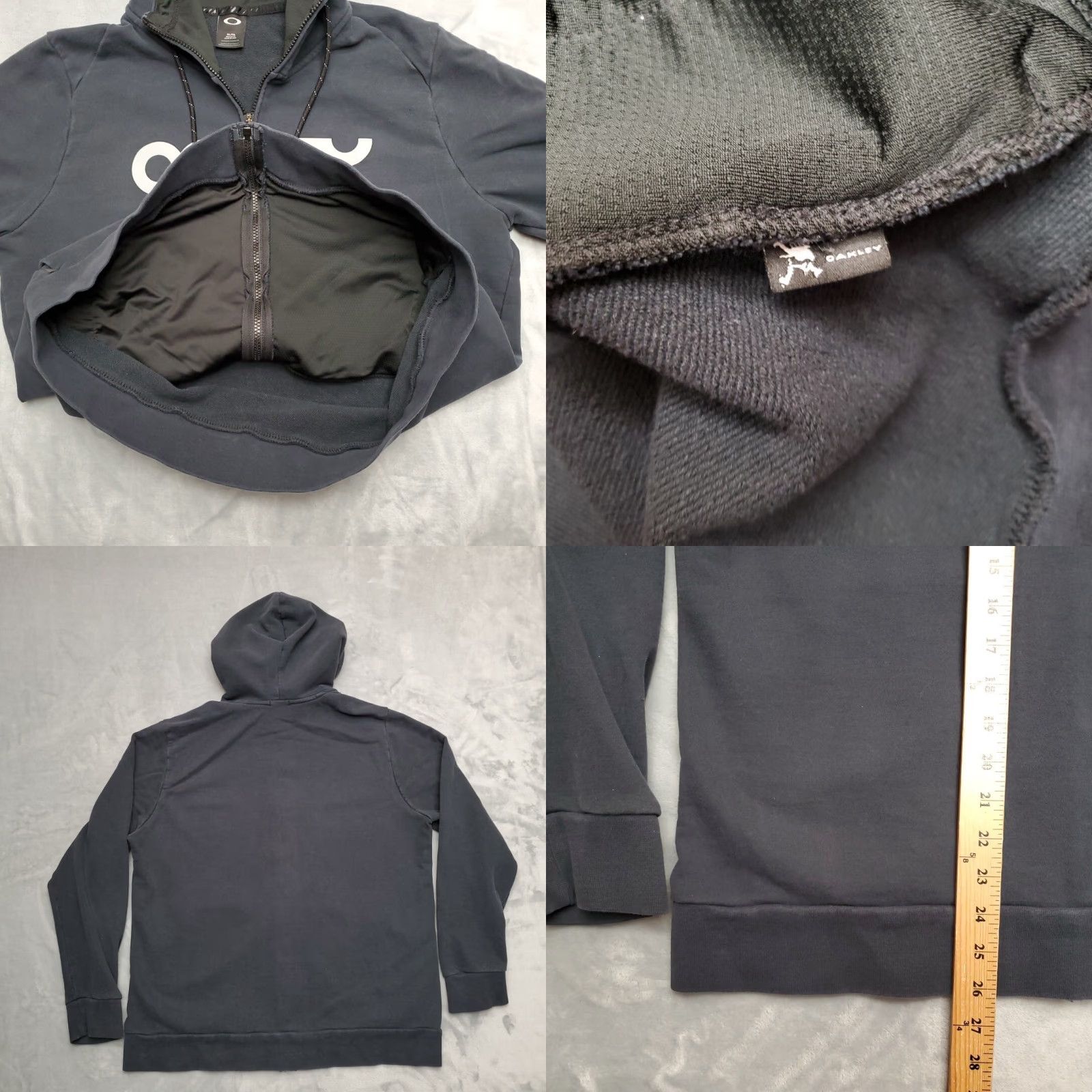 Oakley VINTAGE Oakley Hoodie Mens XL Black Spellout Logo Hooded Full Zip Sweatshirt Size US XL / EU 56 / 4 - 8 Thumbnail