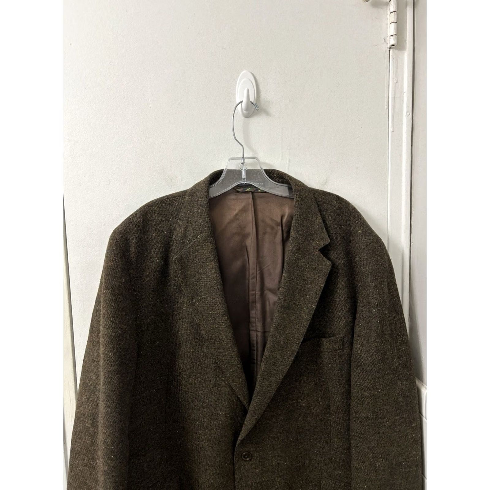Lands' End Lands' End Sport Coat Blazer Mens 48 Brown Tweed Wool Two-Button Notch Lapel Regular Fit Jacket Size 48R - 2 Thumbnail