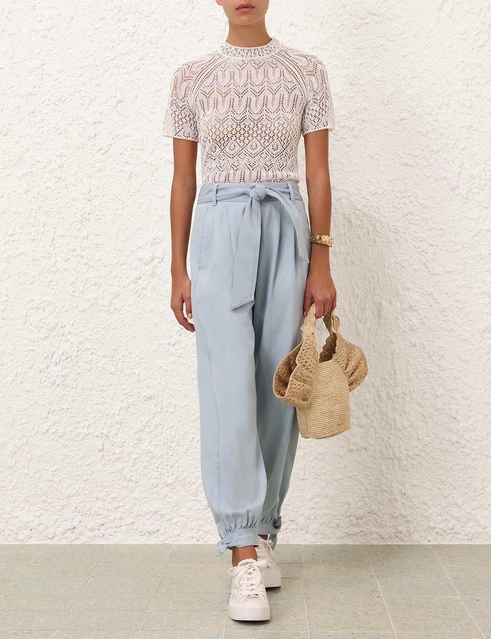 oc11z1025 Acacia Denim Harem Pant in Ice Blue