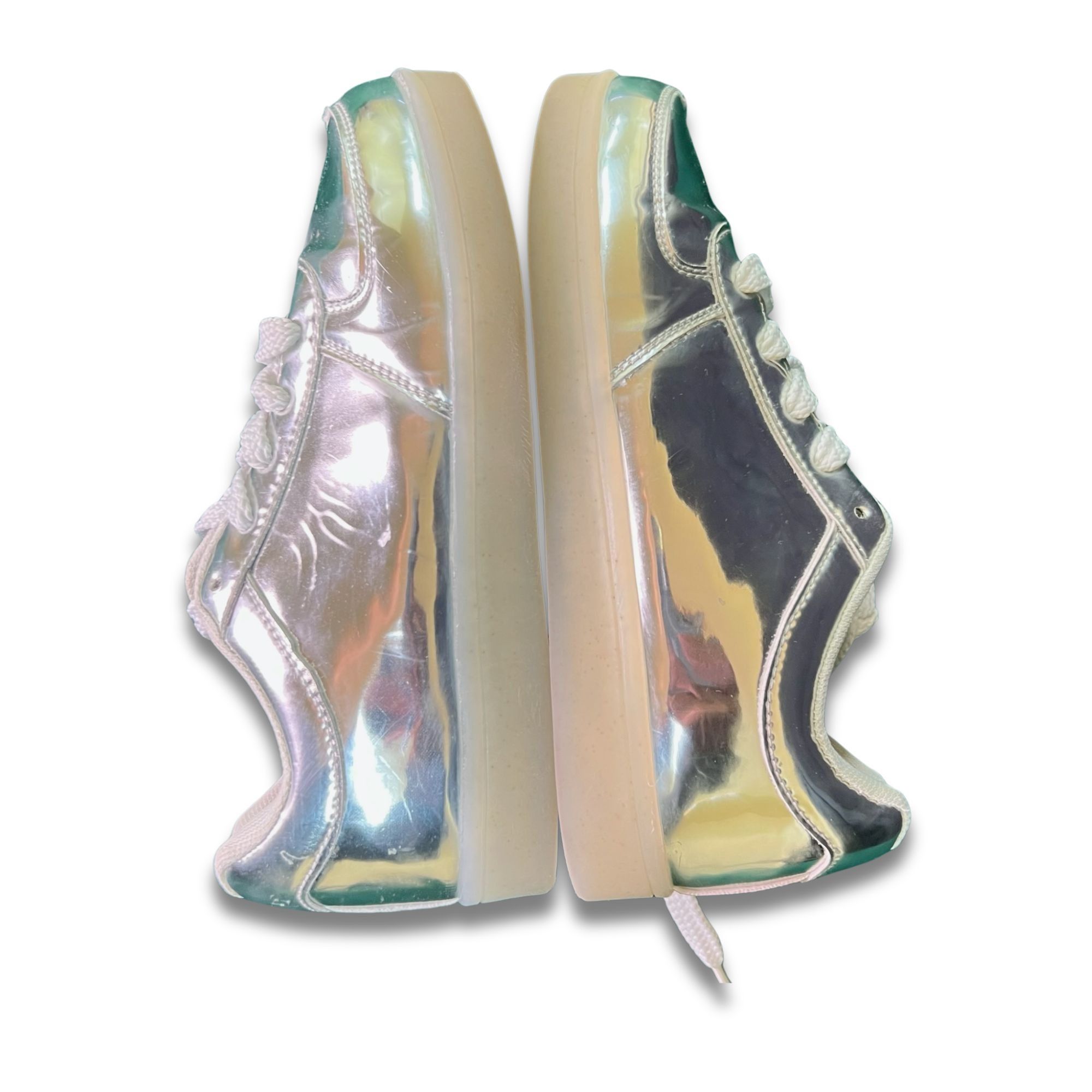 Other LEDZ Silver Mirrored Led Rechargeable Sneakers Metallic Irid Size US 5.5 / IT 35.5 - 4 Thumbnail