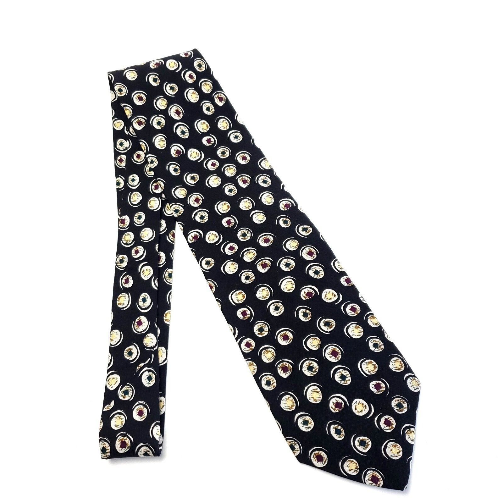 Designer Ferrell Reed Von Maur Black Abstract Jacquard Short Silk Tie Size ONE SIZE - 6 Thumbnail