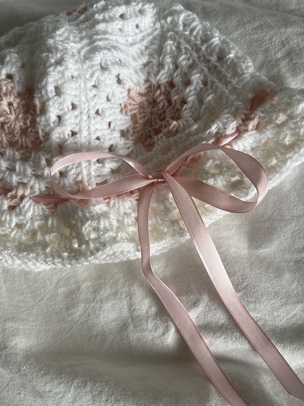 Handmade Soft Romantic Crochet Bonnet / bucket hat Size ONE SIZE - 4 Thumbnail