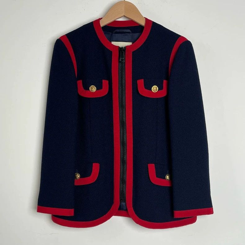 Gucci Gucci Tiger head gold button woven small fragrance coat 250 Size US XXS / EU 40 - 1 Thumbnail