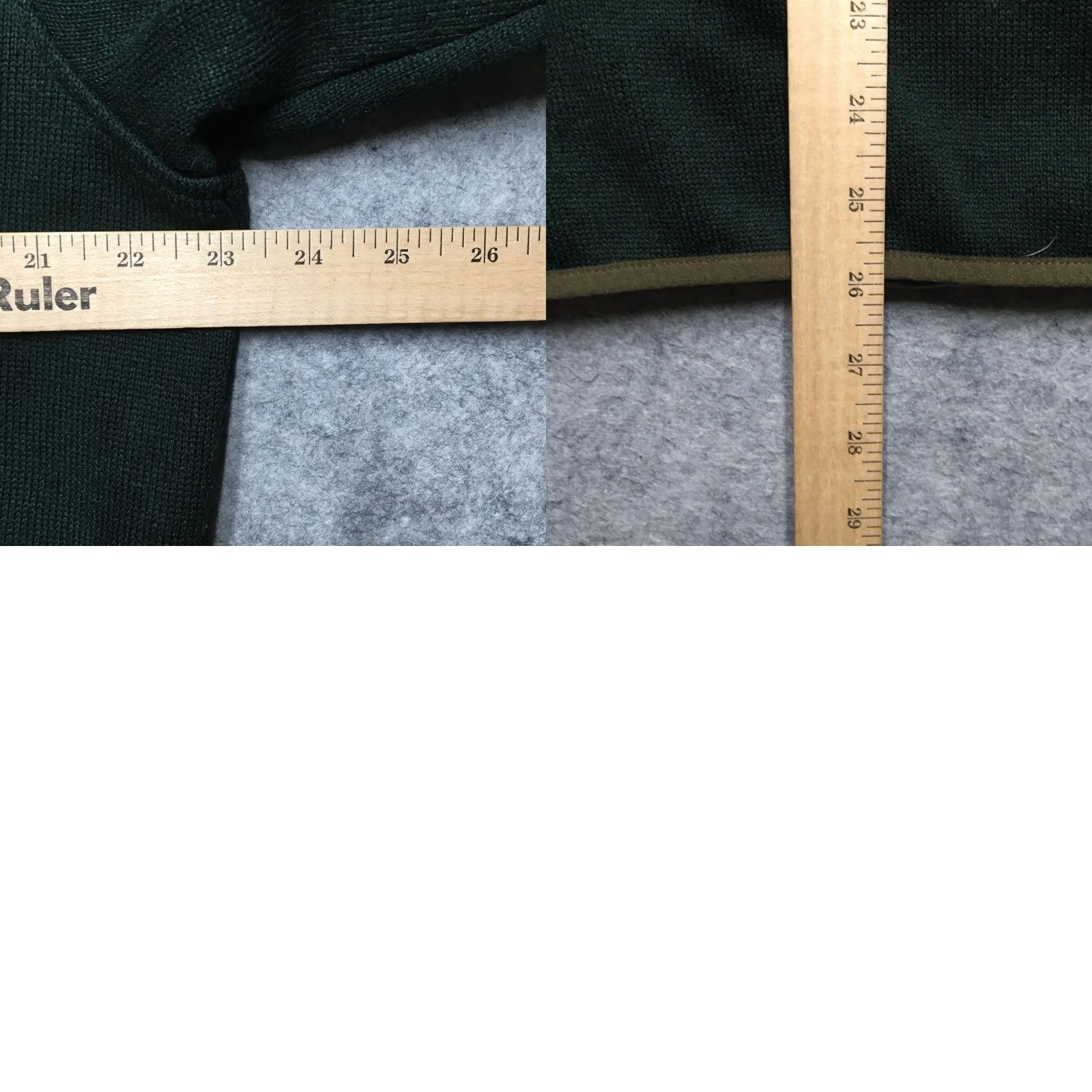 Vintage L.L. Bean Sweatshirt Mens Large Green Snap Fleece Pullover Slightly Fitted Mock Neck Logo Pocket Size US L / EU 52-54 / 3 - 9 Thumbnail