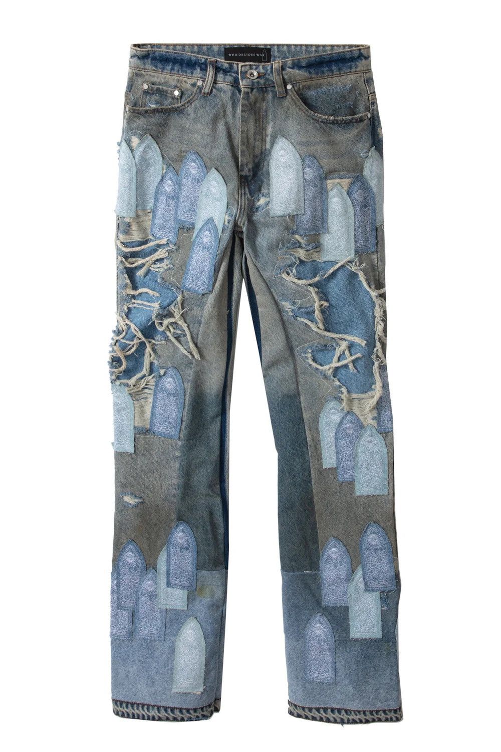 Who Decides War PATCHED ARCH REPAIRED BLOWOUT DENIM Size US 34 / EU 50 - 6 Thumbnail
