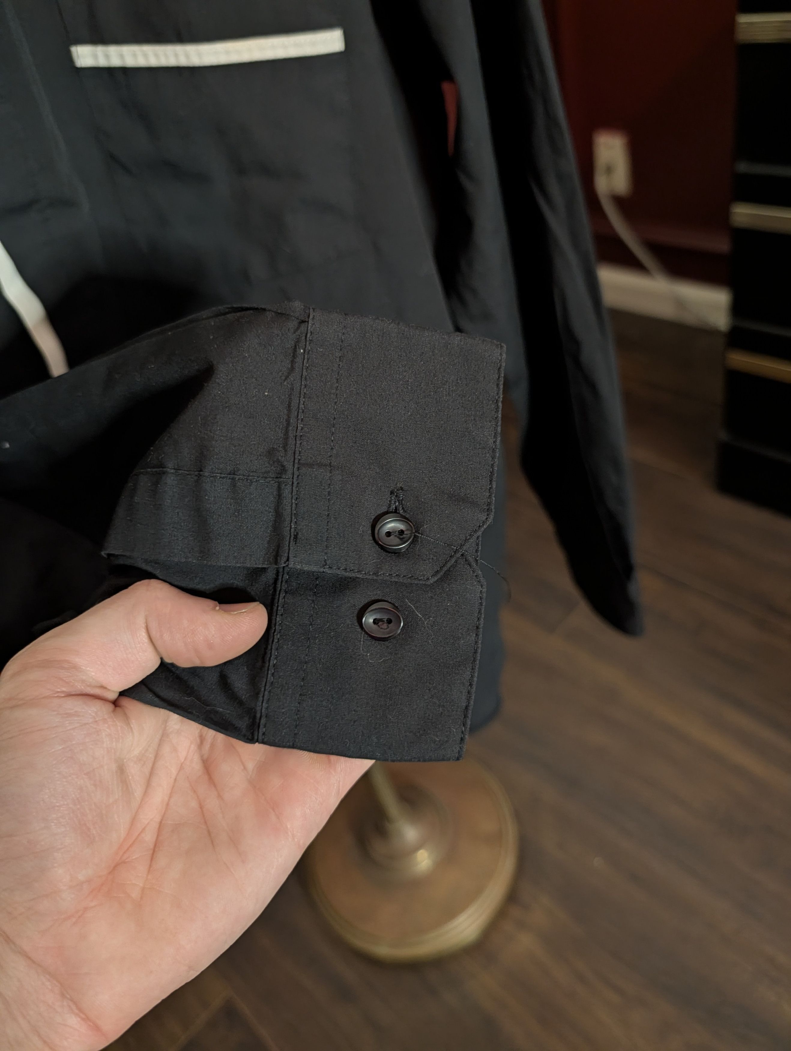 Other HENRI VALDISE vintage black dress shirt white trim Size US XL / EU 56 / 4 - 7 Thumbnail
