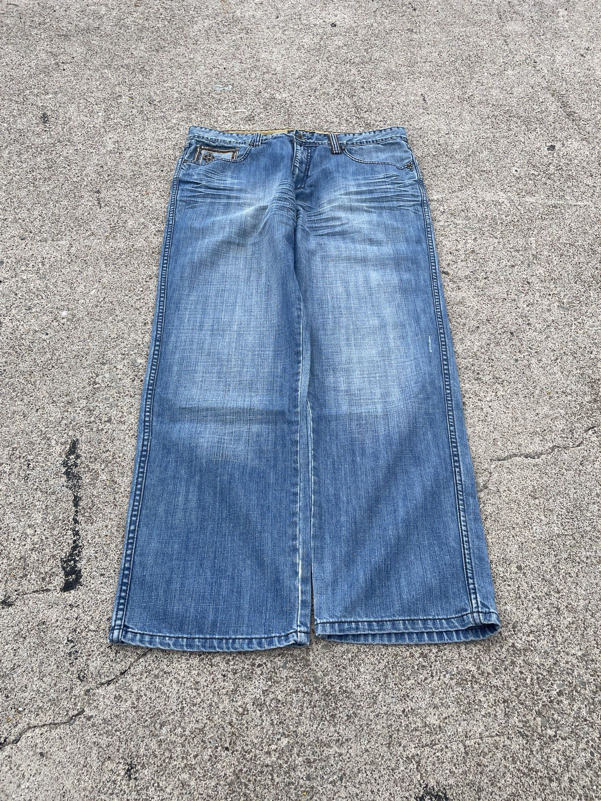 Pelle Pelle VTG Pelle Pelle Embroidered Baggy Denim Size US 38 / EU 54 - 4 Thumbnail