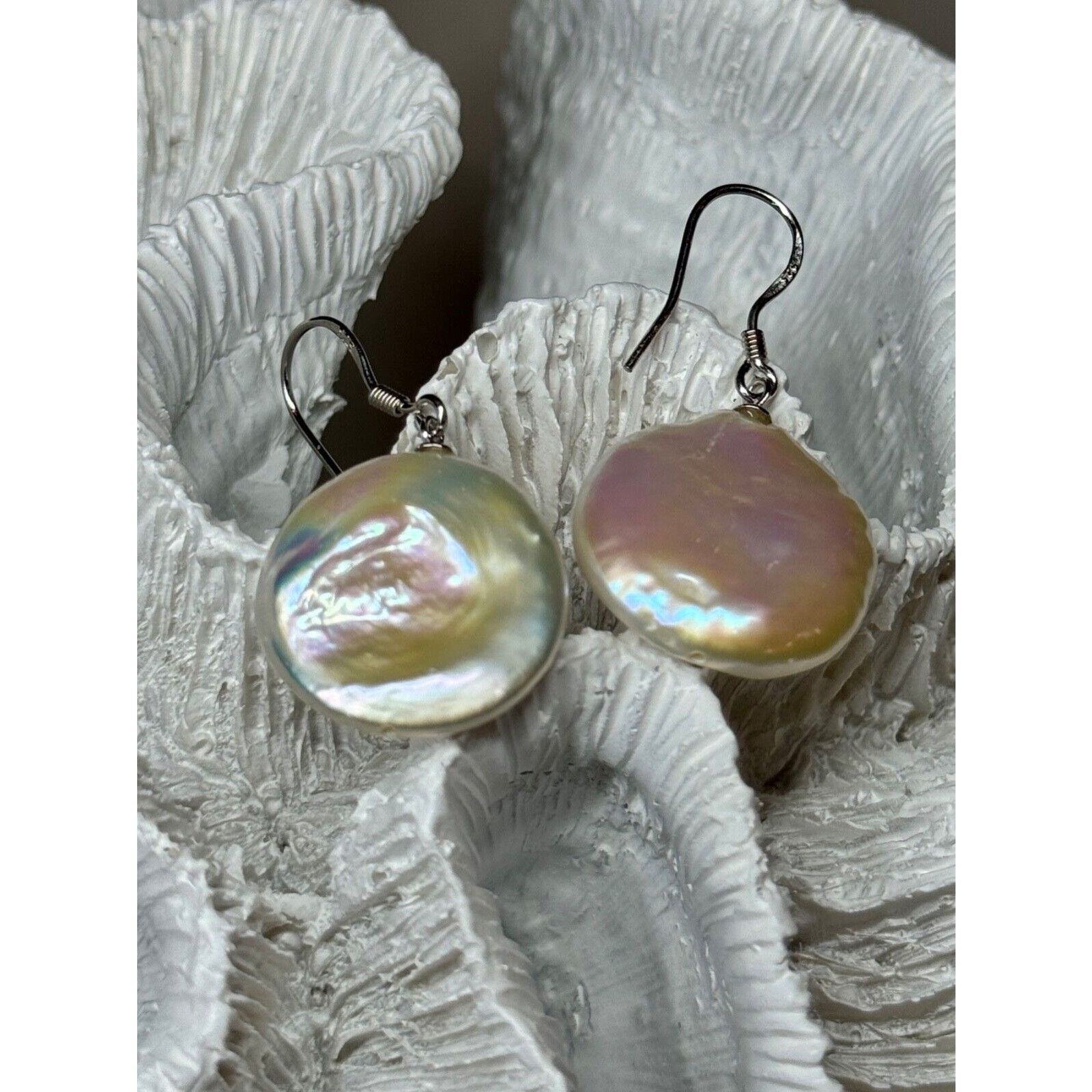 Jewelry 925 STERLING SILVER FRESH WATER PEARL EARRINGS LENGTH 1.8 In Size ONE SIZE - 7 Thumbnail