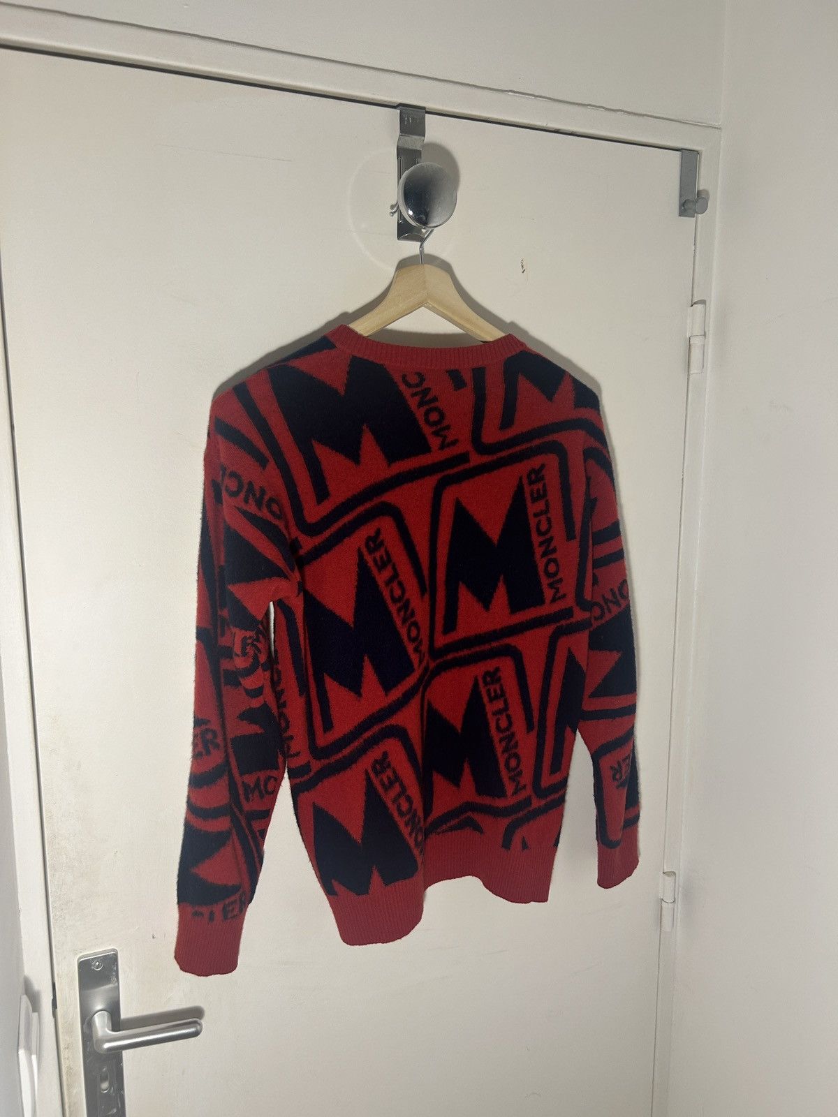 Moncler Moncler Sweater Girocollo tricot red and navy Size US S / EU 44-46 / 1 - 2 Thumbnail
