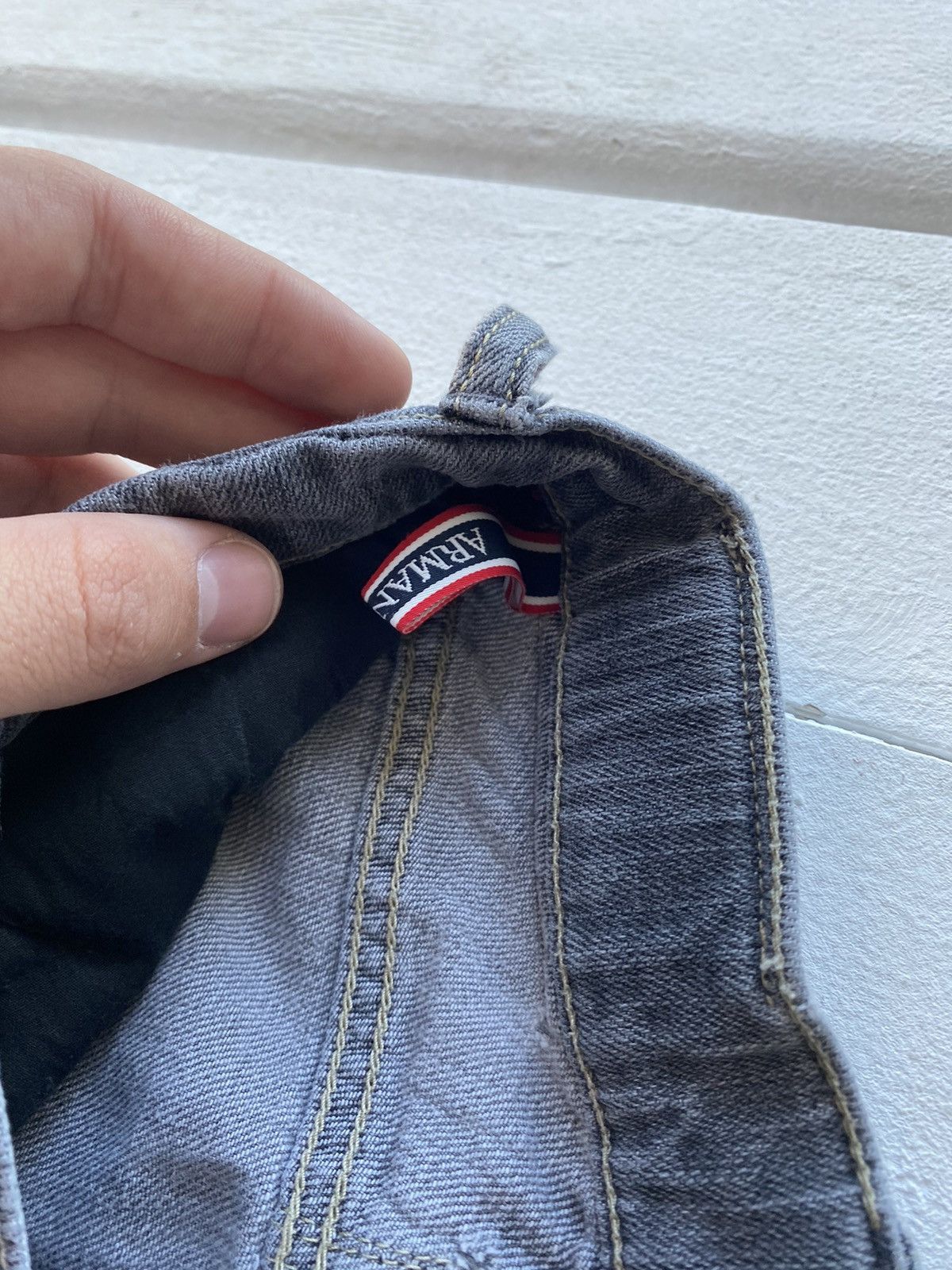 Giorgio Armani × Vintage 90s Armani Jeans Denim Grey Baggy Mens Pants 36US Size US 36 / EU 52 - 7 Thumbnail