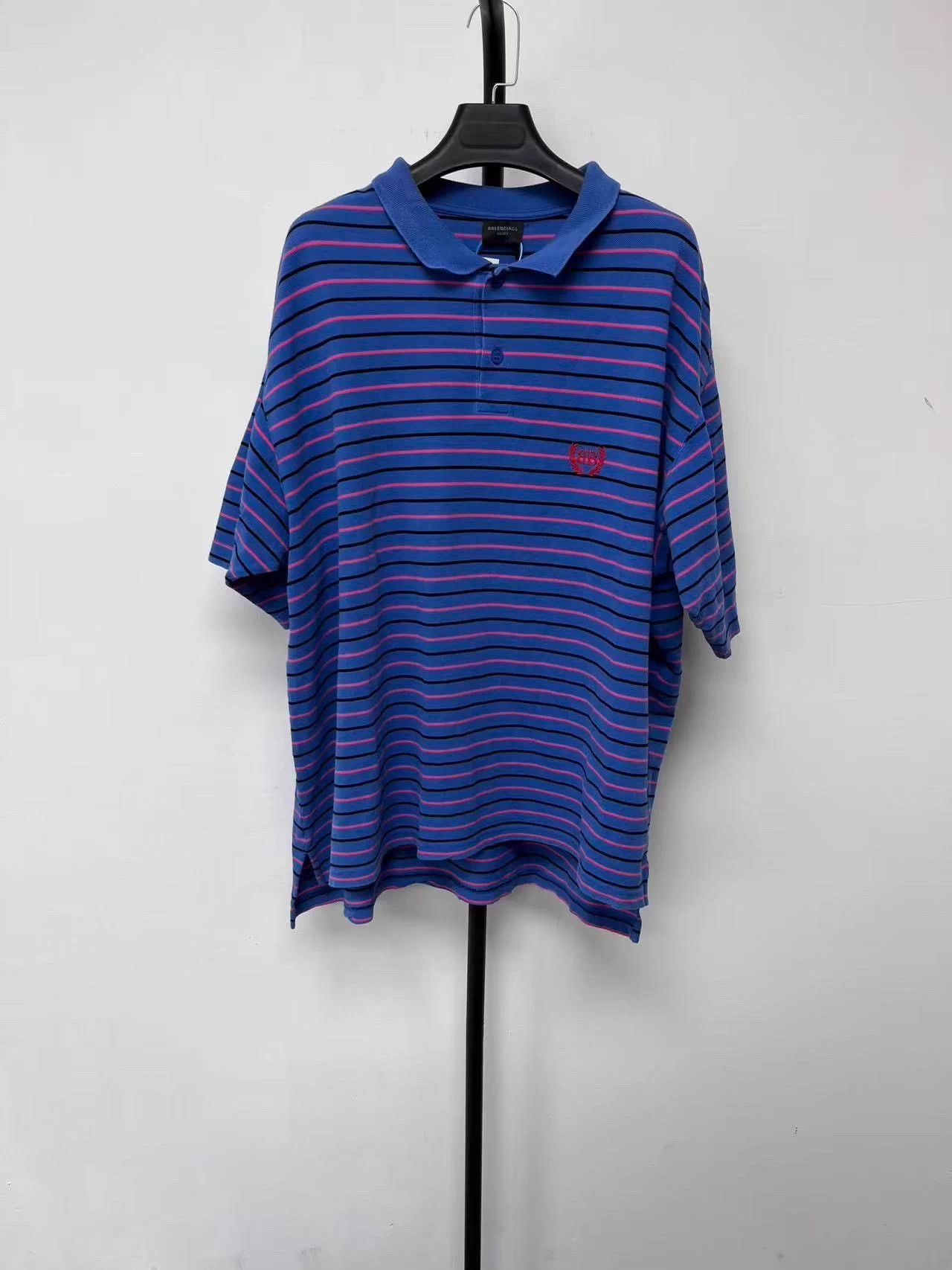 Balenciaga Balenciaga cotton mesh embroidered stripe oversize m new Polo Size US M / EU 48-50 / 2 - 1 Thumbnail