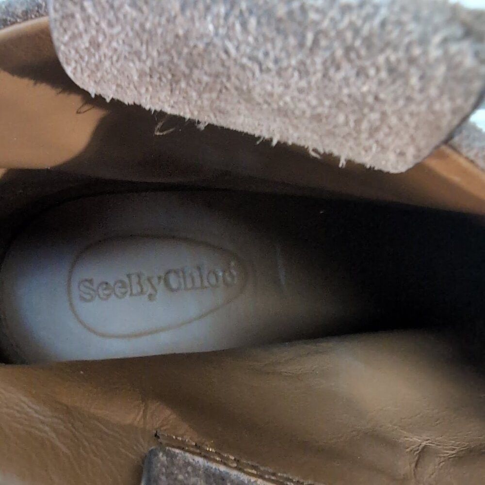 See by Chloe SEE BY CHLOE Eddie Harness Suede Booties Taupe Tan Size 37 Size US 7 / IT 37 - 4 Thumbnail