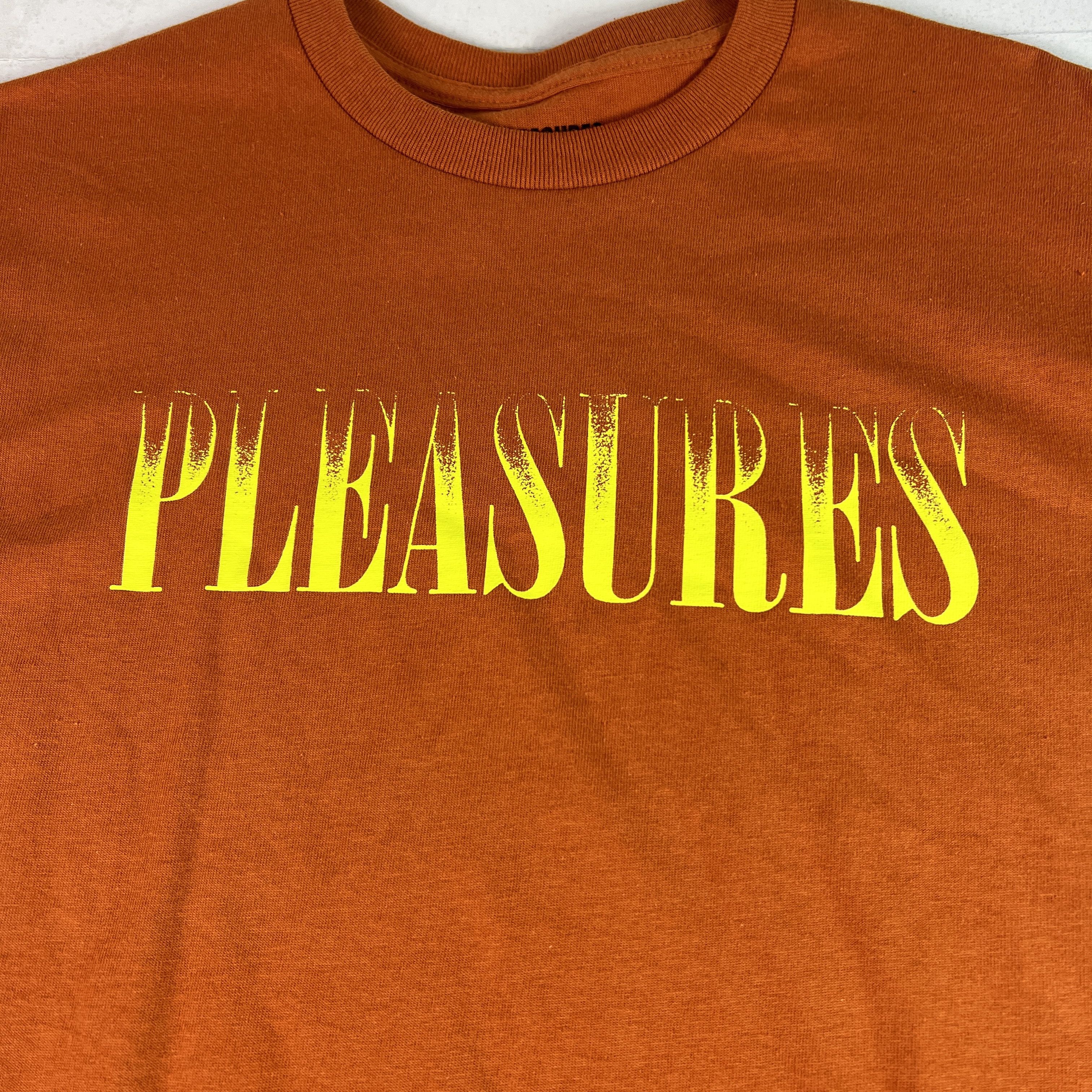 Pleasures Pleasures Shirt Orange Faded Crumble Big Logo Tee Size US M / EU 48-50 / 2 - 2 Thumbnail