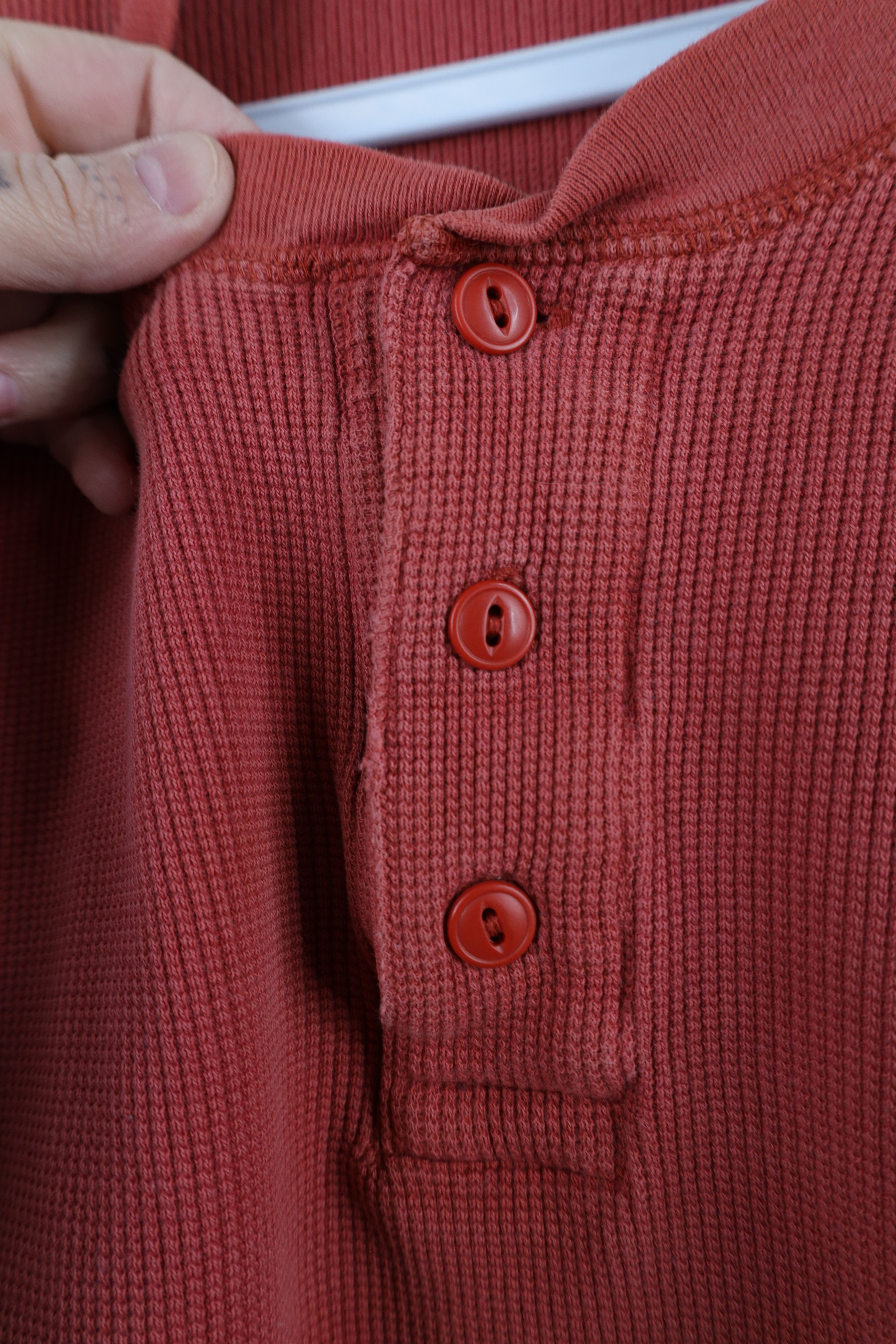 Lands' End × Vintage Vintage 90s Lands End Thermal Waffle Knit Henley T-Shirt Size US XL / EU 56 / 4 - 5 Thumbnail