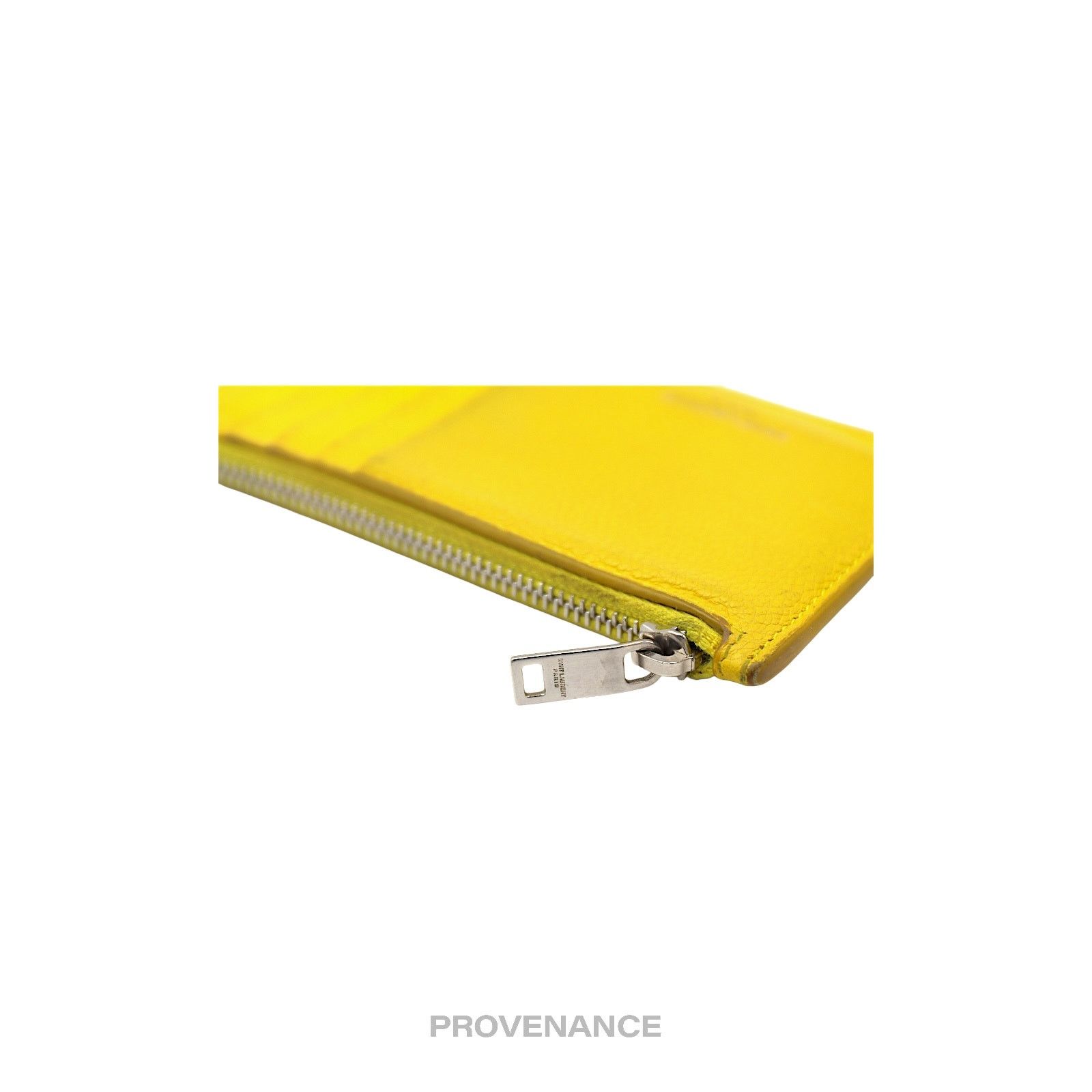 Saint Laurent Paris 🔴 Saint Laurent Paris SLP Fragment Zip Card Wallet - Yellow Size ONE SIZE - 5 Thumbnail
