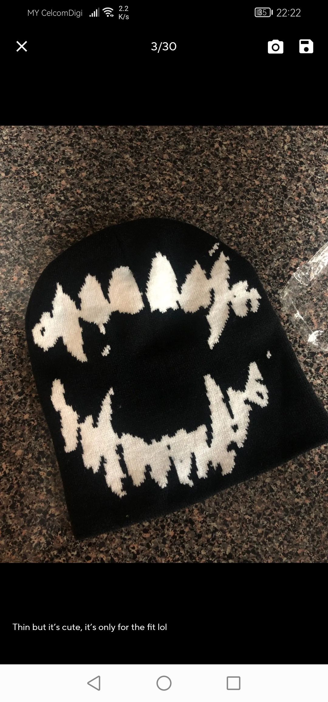 Other Beanie Goth Tooth Size ONE SIZE - 2 Thumbnail