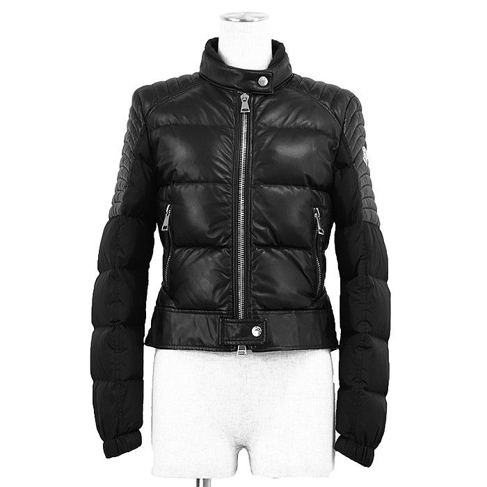 Moncler Moncler Moncler Leather Combination Down Jacket Leather Outerwear DUTY FREE for USA Size ONE SIZE - 1 Thumbnail