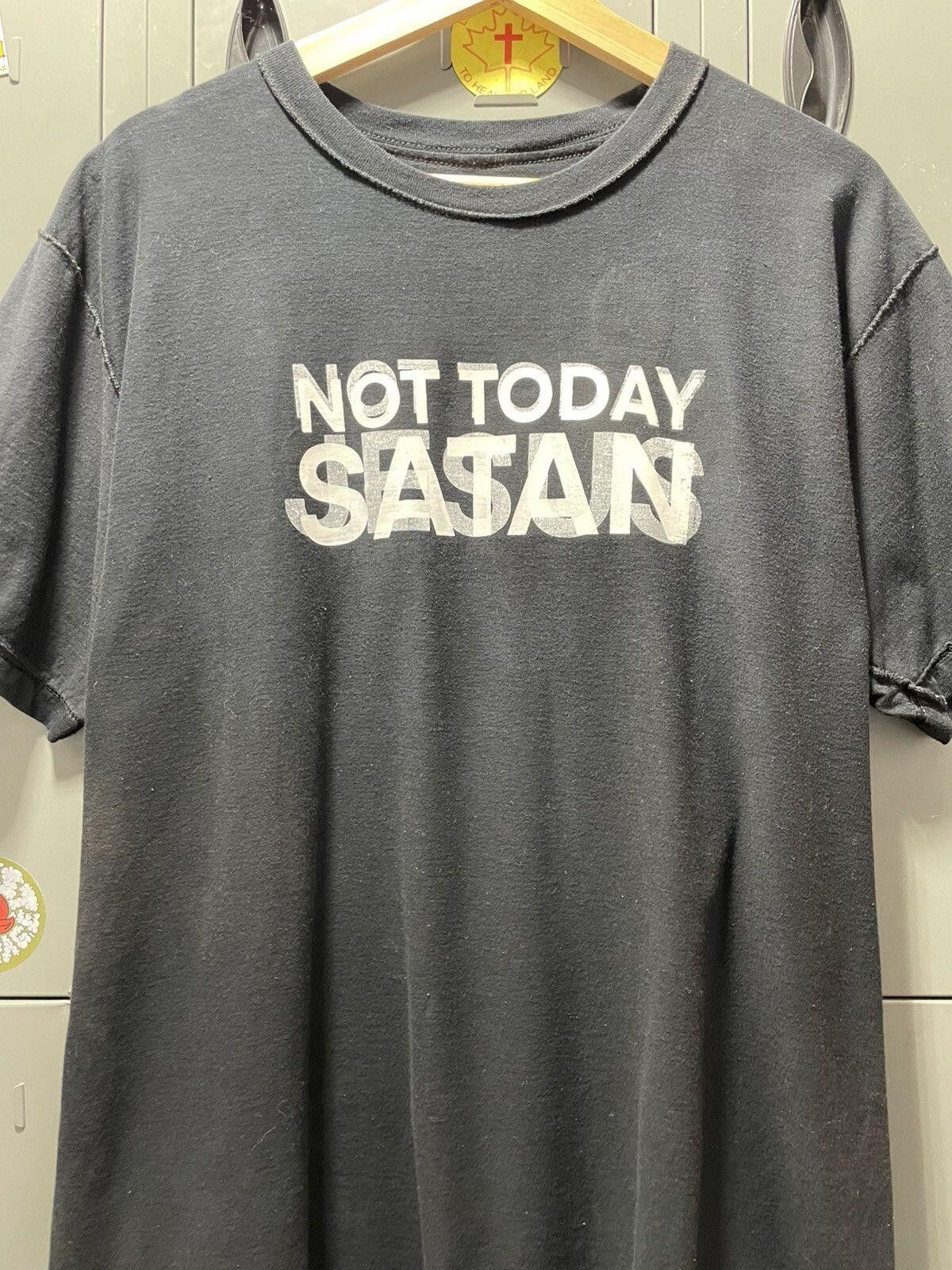 Vintage NOT TODAY JESUS SATAN double printed inside out statement Size US XL / EU 56 / 4 - 3 Thumbnail