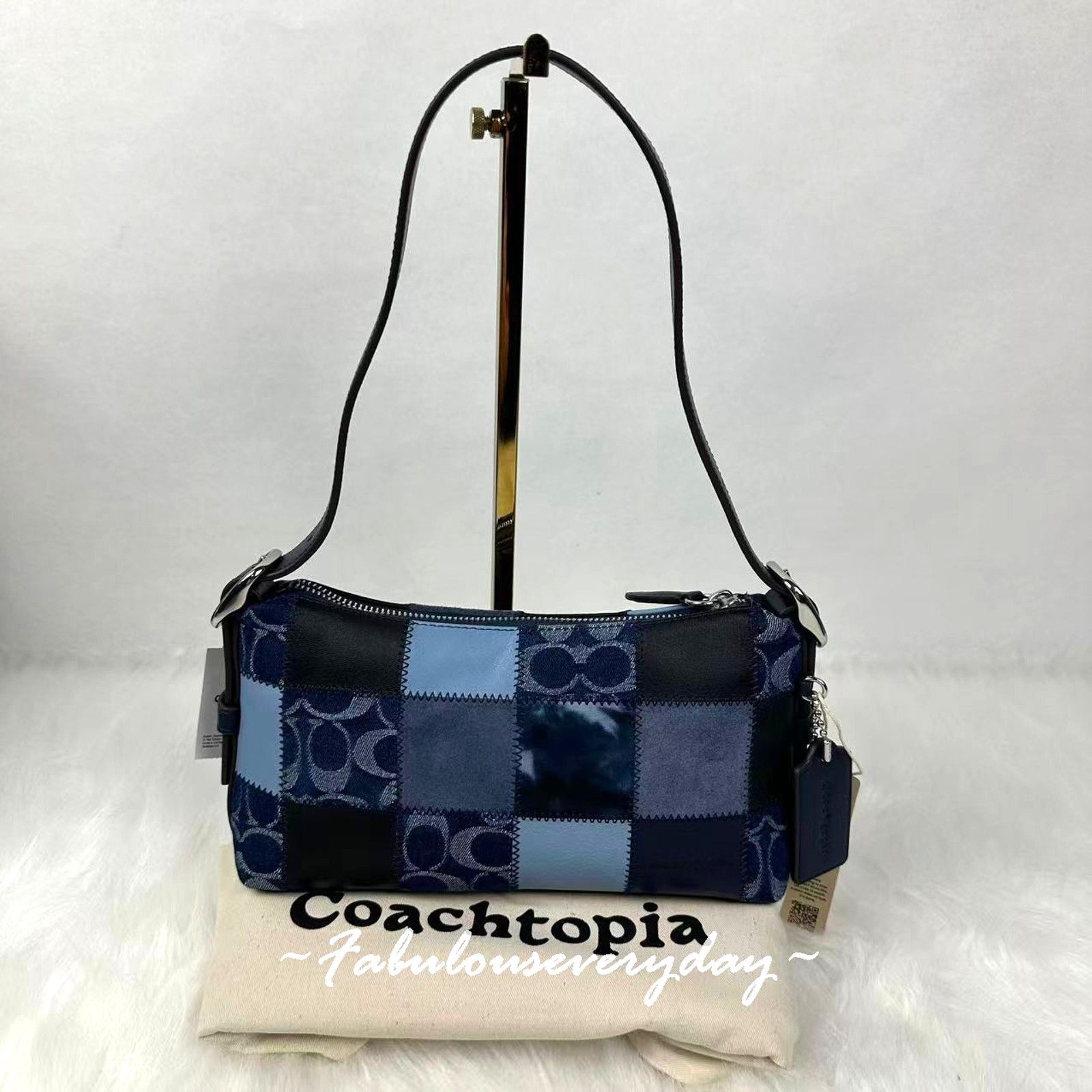 Coach Coach Small Slouchy Alter Ego Patchwork Sig Leather Blue Size ONE SIZE - 1 Thumbnail