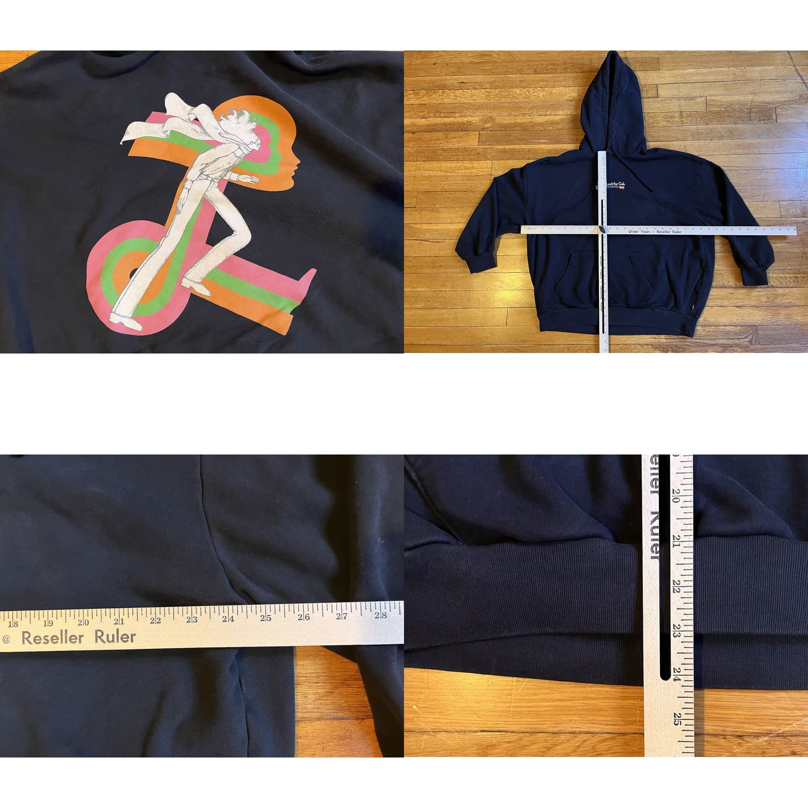 Levi's Levi’s For Gals Retro Prism Hoodie Women’s XS Oversized Black Hooded Pockets Logo 70s Retro Womens Size S / US 4 / IT 40 - 8 Thumbnail