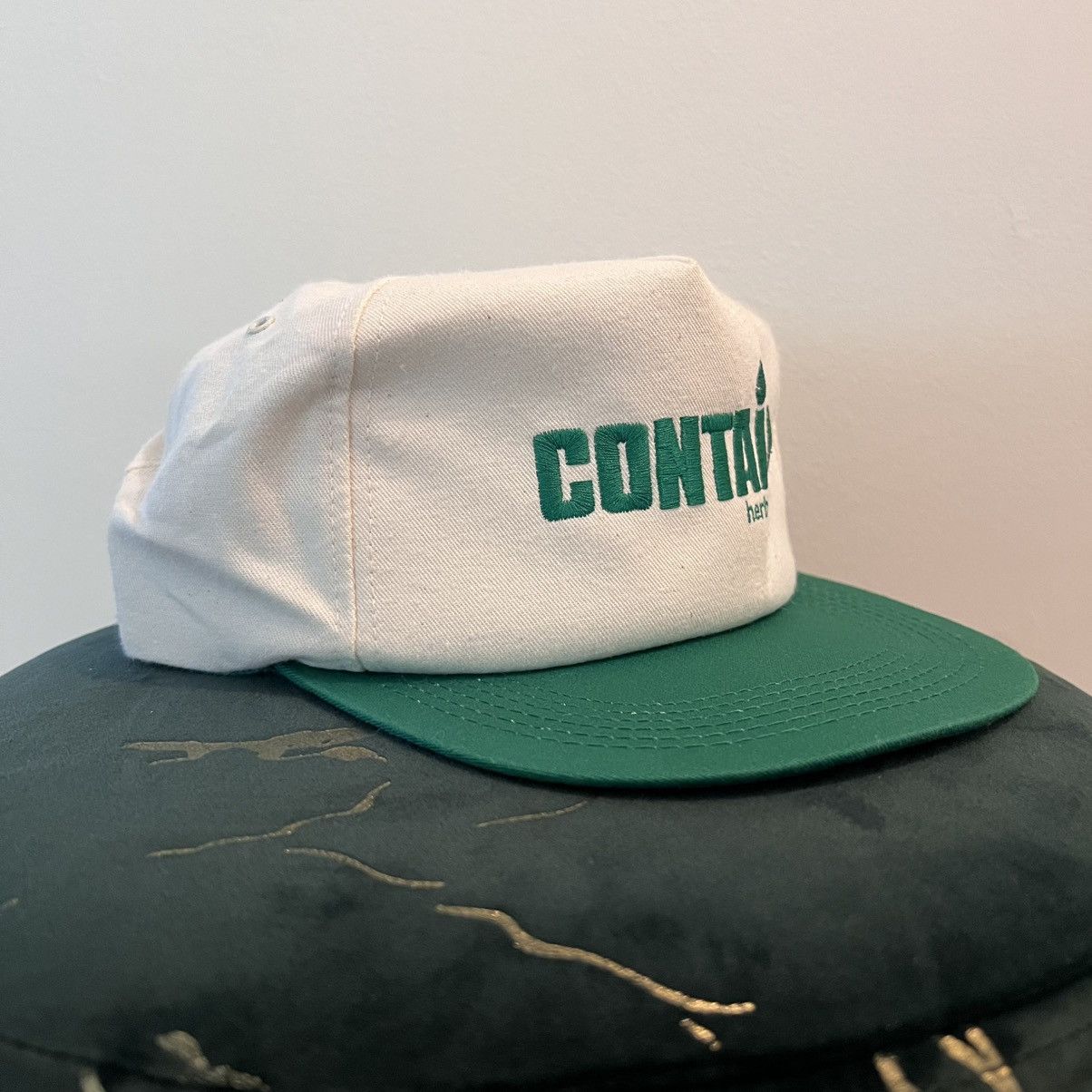 Other Vintage Contain Herbicide Snapback Farmer Hat White Green Size ONE SIZE - 4 Thumbnail