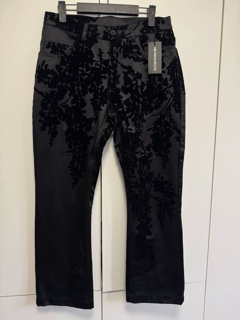Ann Demeulemeester ANN DEMEULEMEESTER black velvet silk pants Size US 28 / EU 44 - 3 Thumbnail