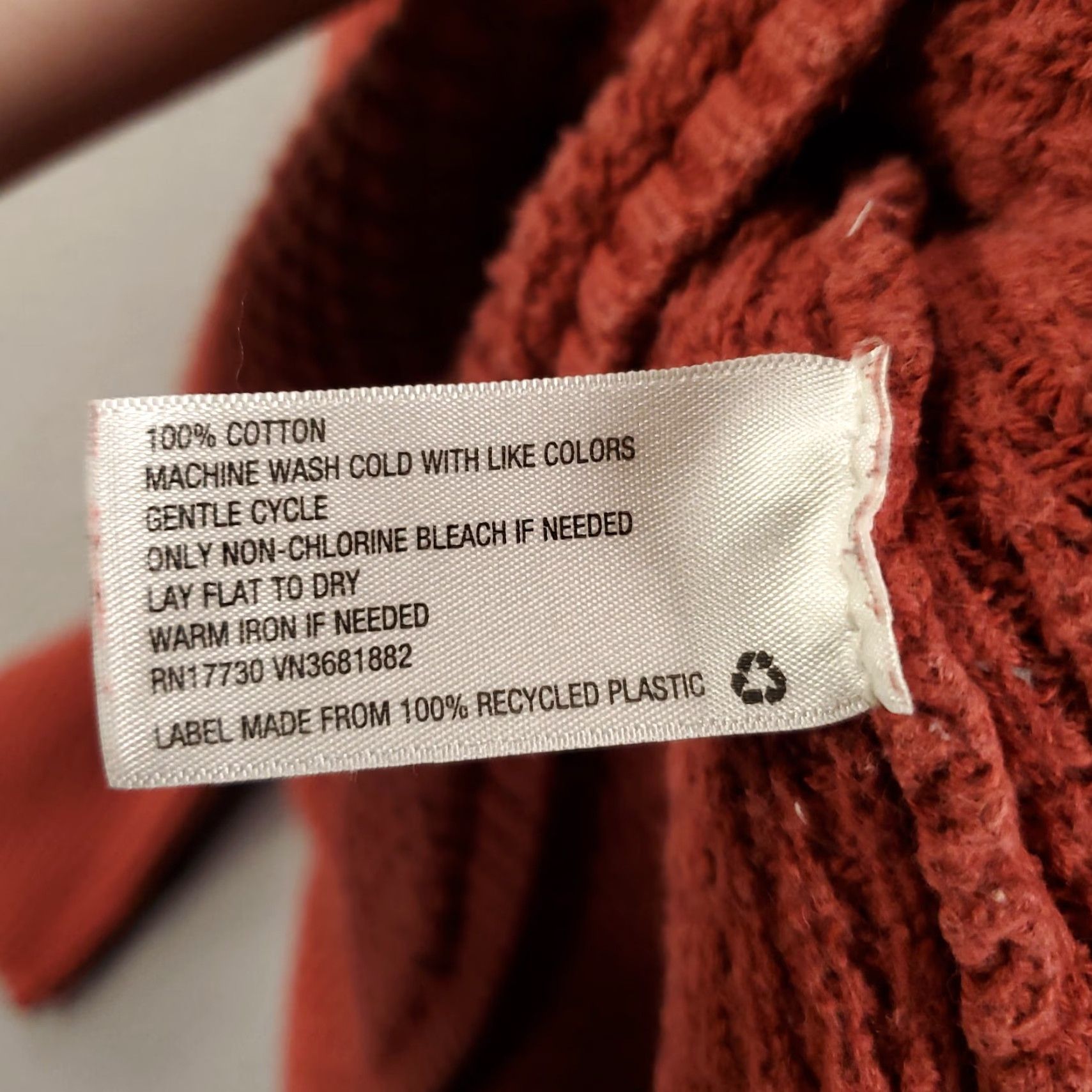 Vintage Womens Sweater Knox Rose Pullover Knit Long Sleeve Round Neck Orange Cold Shoulder Chunky- Knit 100% Cotton Bohemian Size M Size M / US 6-8 / IT 42-44 - 6 Thumbnail