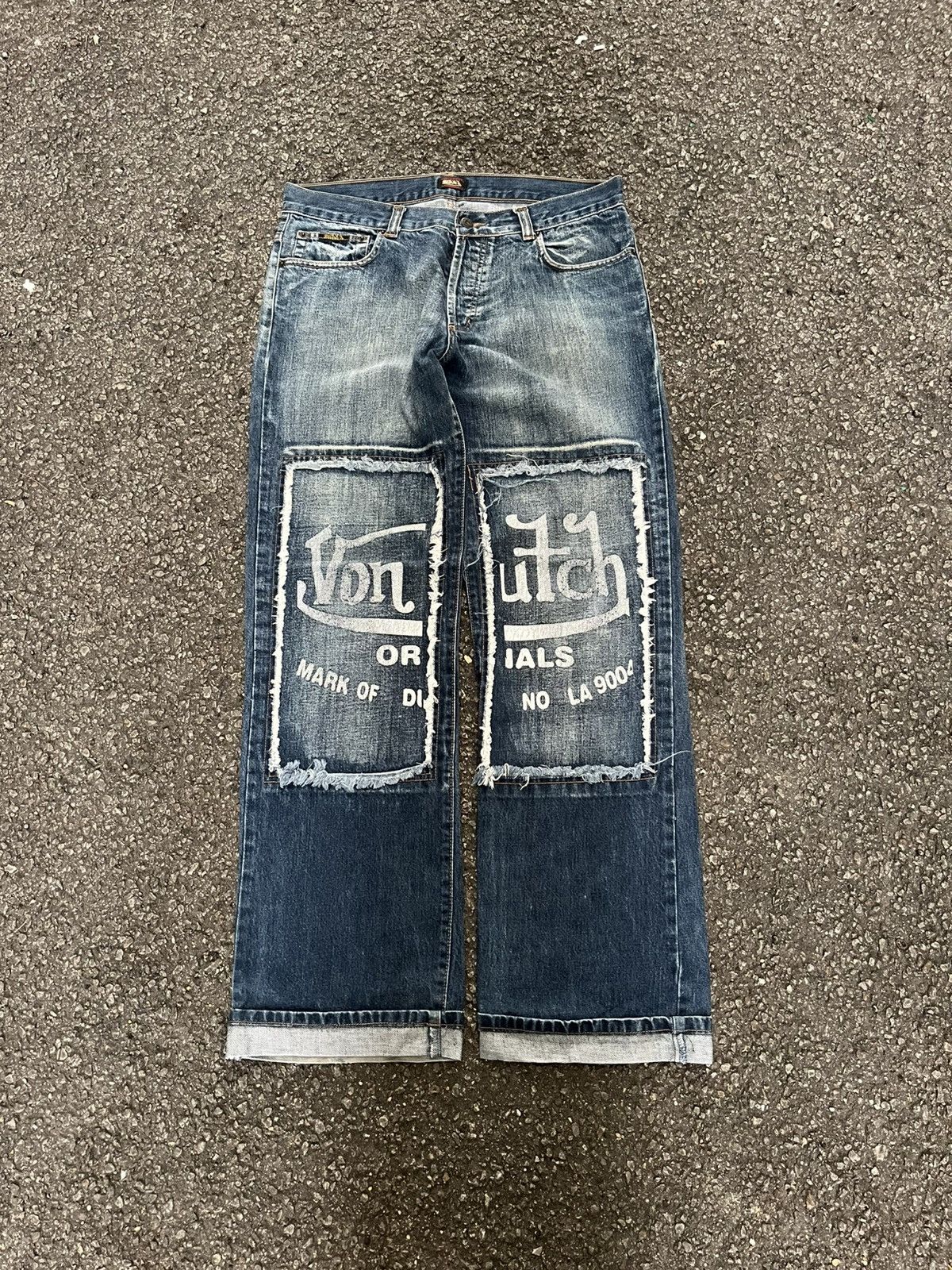 Von Dutch USA Made Vintage Von Dutch Patchwork Jeans Y2K 90s Baggy Size US 34 / EU 50 - 1 Thumbnail
