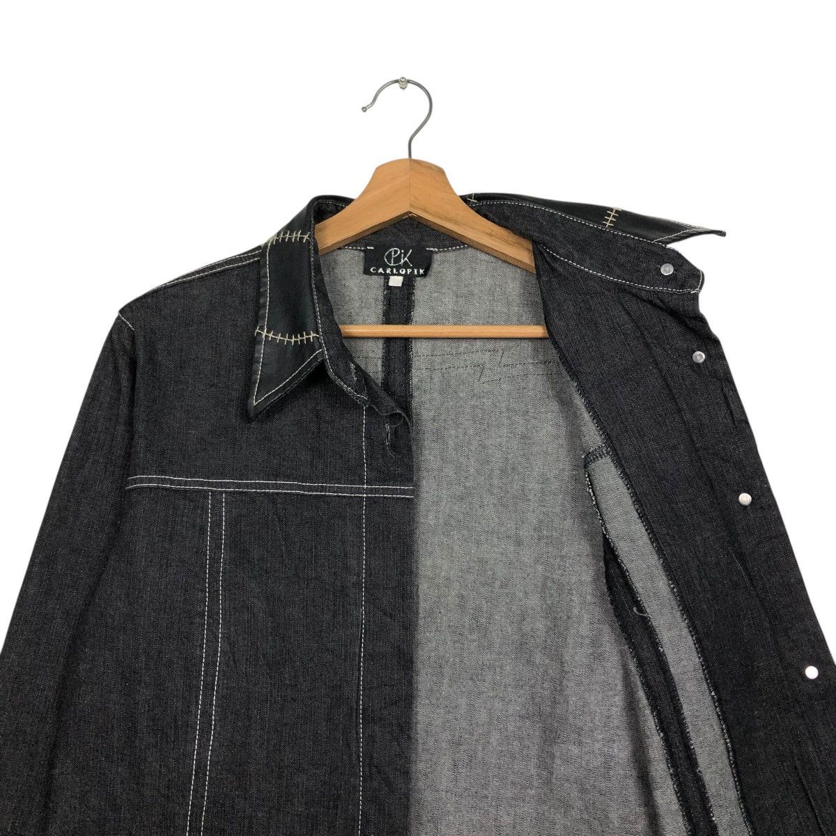 Japanese Brand 🔥VINTAGE CROPPED DENIM BIKER JACKET CARLOPIK ISSEY MIYAKE Size M / US 6-8 / IT 42-44 - 14 Thumbnail