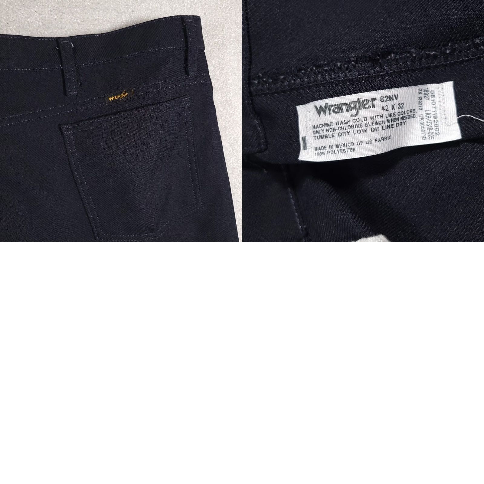 Wrangler VINTAGE Wrangler Pants Polyester Dress Slacks Mens 42X32 Navy Blue Straight Leg Shirt Jeans Pants Dress Pants Mens 42X32 Navy Blue Straight Leg Size US 41 - 9 Thumbnail