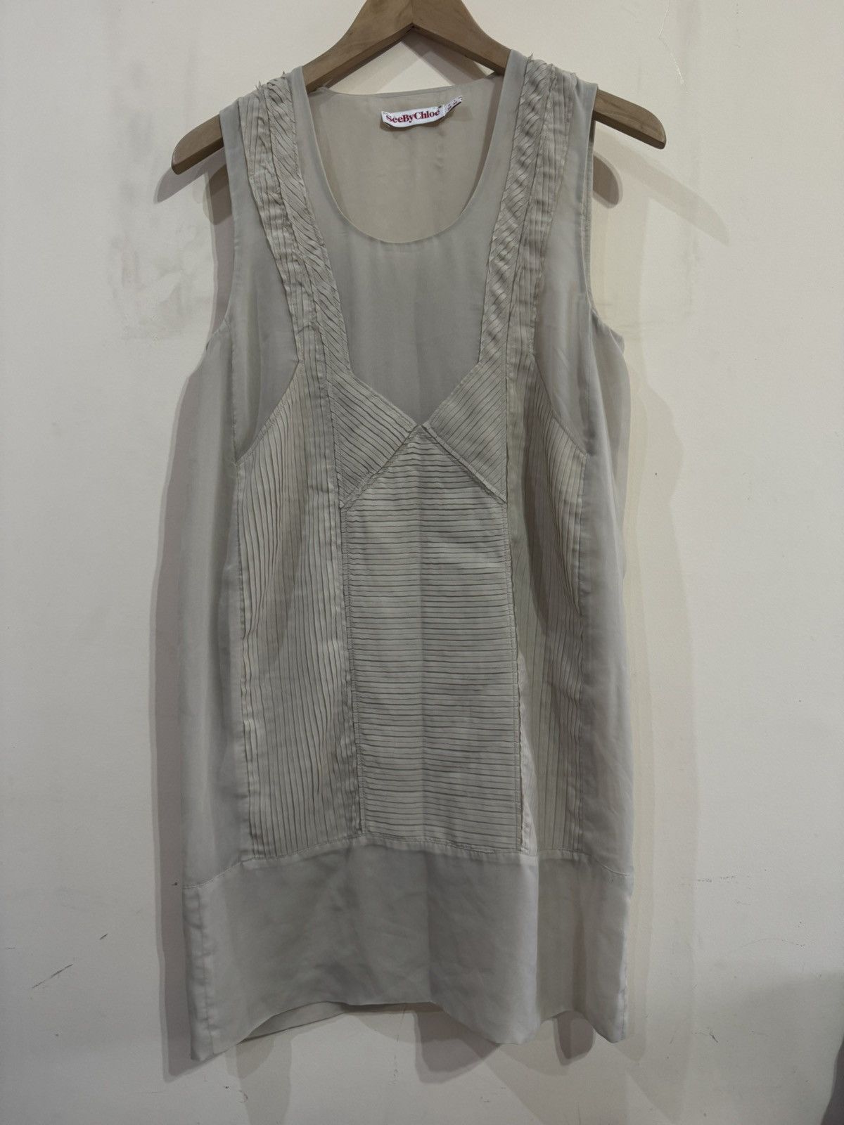 See by Chloe See by Chloe mini dress 2000s beige mini dress sheer parts Size S / US 4 / IT 40 - 7 Thumbnail