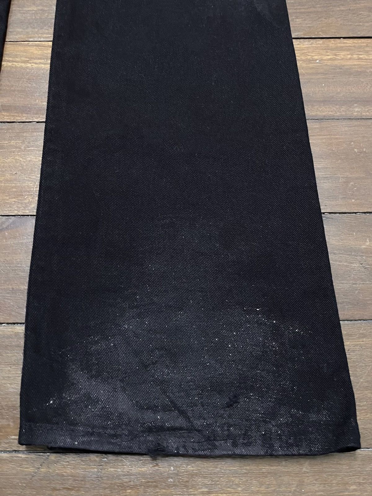 Le Grande Bleu (L.G.B.) Rare Vintage Japanese Brand X Frm Flared Waxed Jeans 1990s Size US 28 / EU 44 - 8 Thumbnail