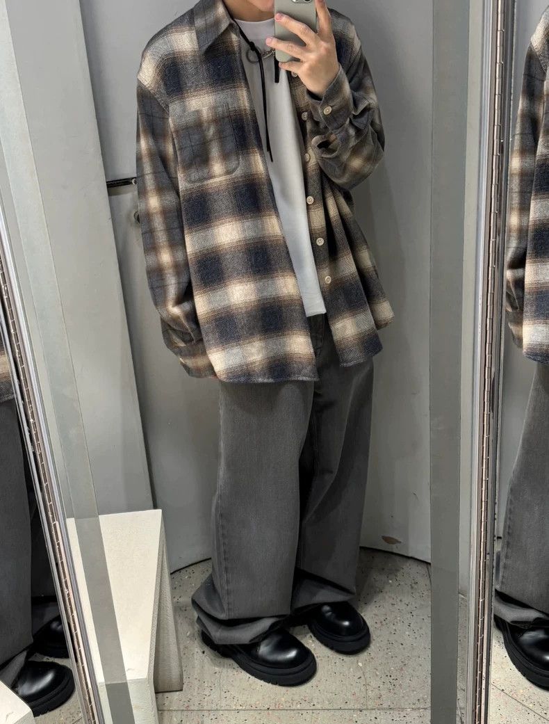 Our Legacy our legacy size 48 24fw flannel plaid long-sleeved shirt 2 Size US M / EU 48-50 / 2 - 9 Thumbnail