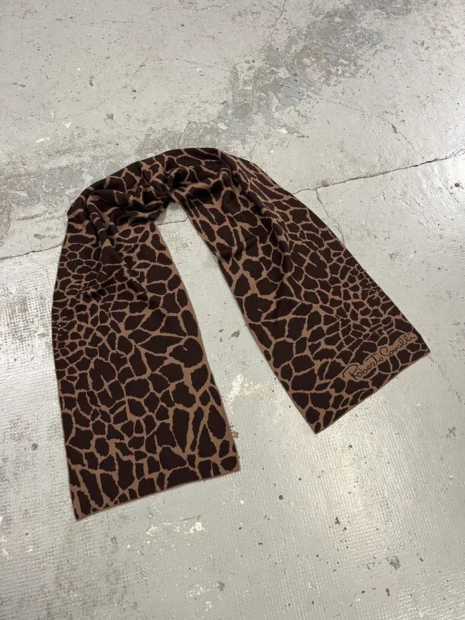 Roberto Cavalli 2000s Roberto Cavalli Giraffe Brown Sarf Size ONE SIZE - 3 Thumbnail
