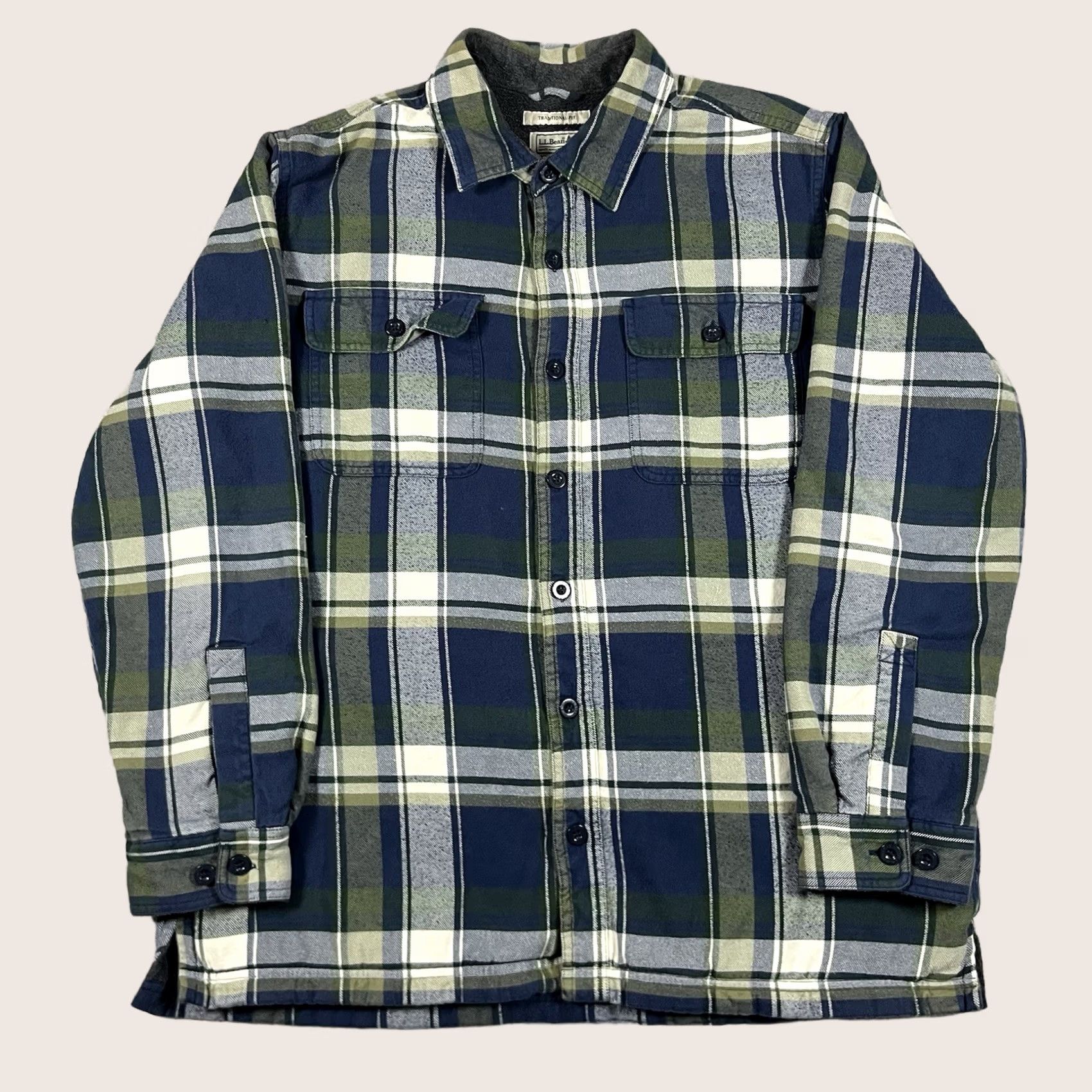 Vintage LL Bean Shirt Mens L Plaid Heavy Fleece Sherpa Lined Shacket Flannel Pockets Size US L / EU 52-54 / 3 - 1 Thumbnail