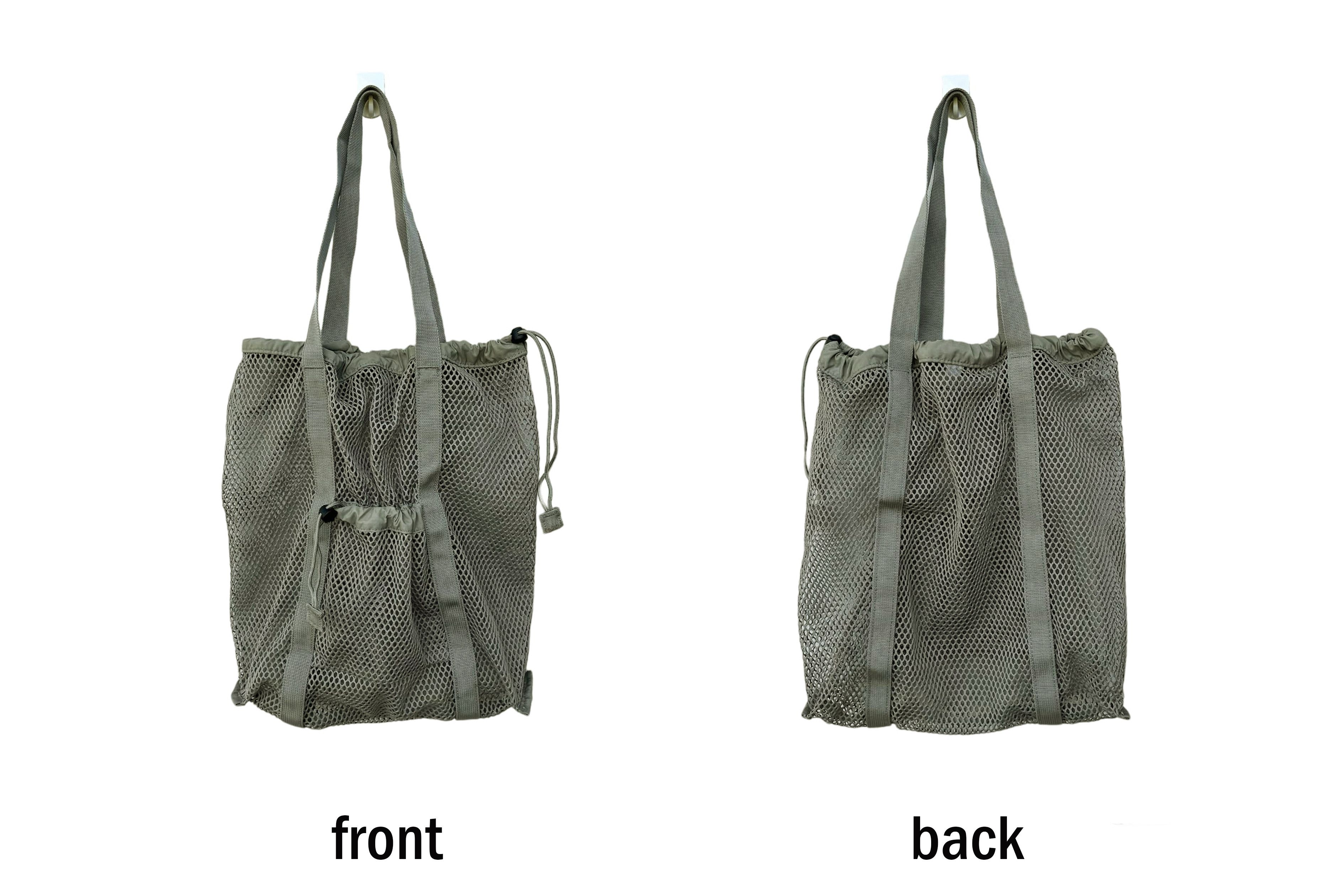 Uniqlo UNIQLO Green Army Net drawstring tote bag, see through Size ONE SIZE - 3 Thumbnail