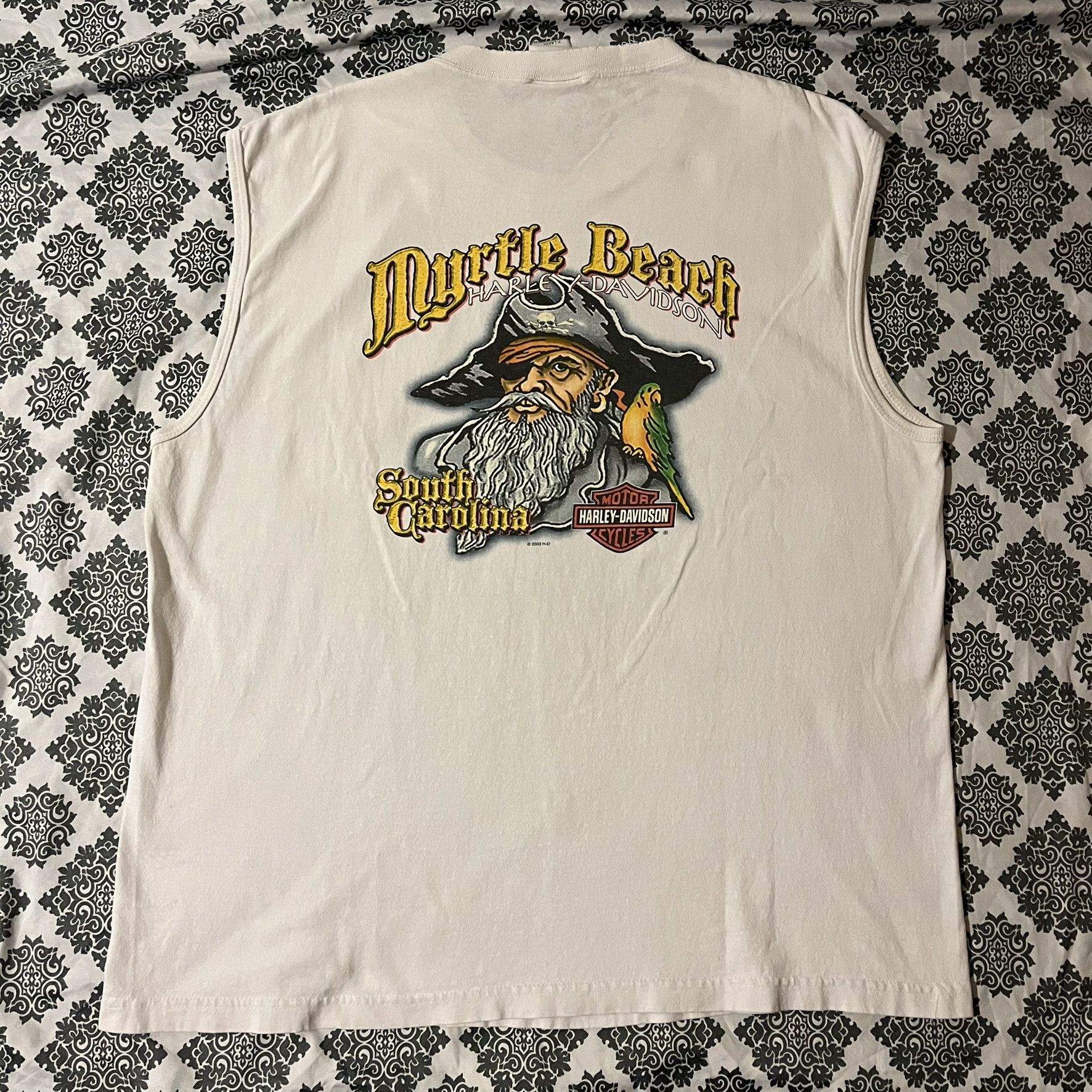 Harley Davidson VTG 00s Harley-Davidson Myrtle Beach South Carolina Tank Size US XL / EU 56 / 4 - 1 Thumbnail