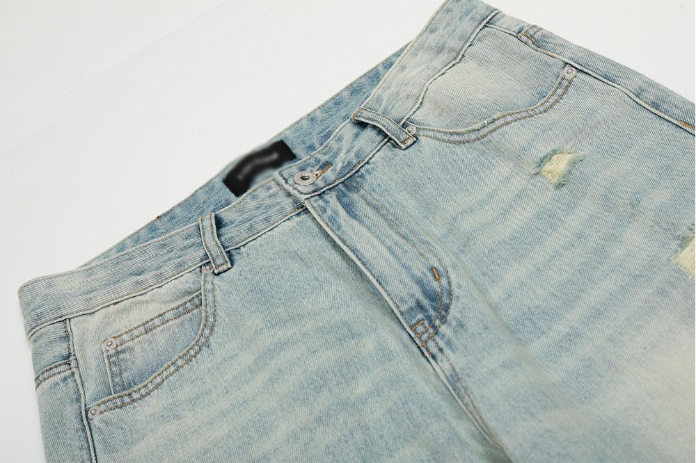 Japanese Brand × Jean Men's punk distressed loose casual light washed ripped jeans Size US 32 / EU 48 - 4 Thumbnail