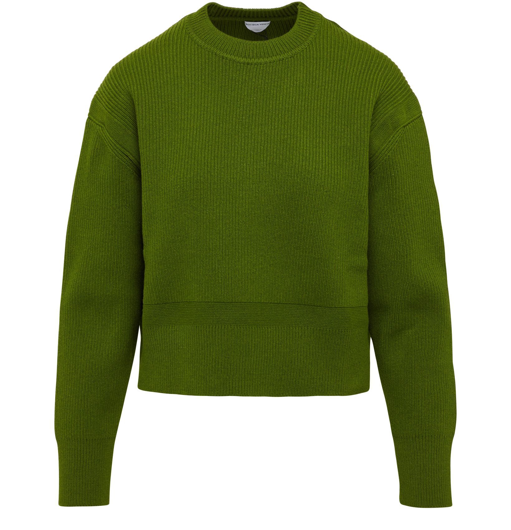image of Bottega Veneta O1Loc1C0324 725638 Intreccio Wool Jumper In Green, Women's (Size XS)