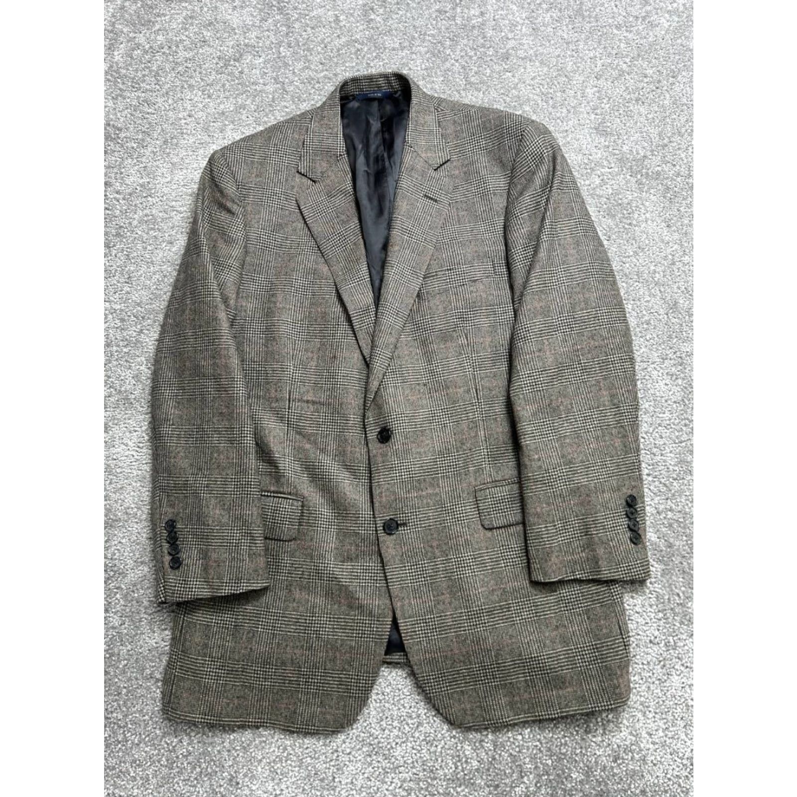 Brooks Brothers VINTAGE Brooks Brothers 1818 Madison Blazer Jacket Mens 44 Long Gray Glen Plaid Size 44R - 2 Thumbnail
