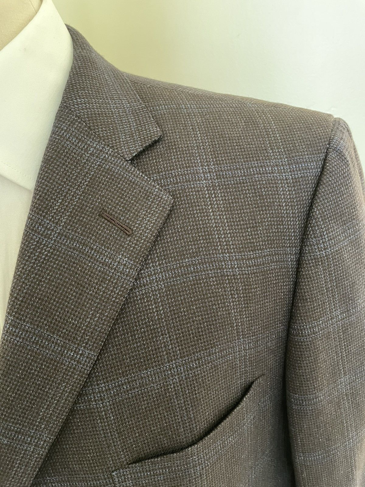 Ermenegildo Zegna Subtle Windowpane Check Silk & Cashmere Jacket Size 48R - 2 Thumbnail