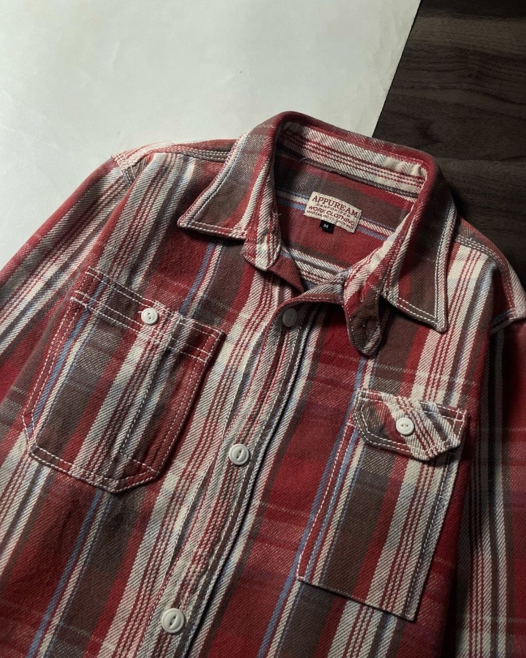 Japanese Brand Heavy Flannel Shirt UNION MADE APPUREAM JAPAN Size M Size US M / EU 48-50 / 2 - 4 Thumbnail