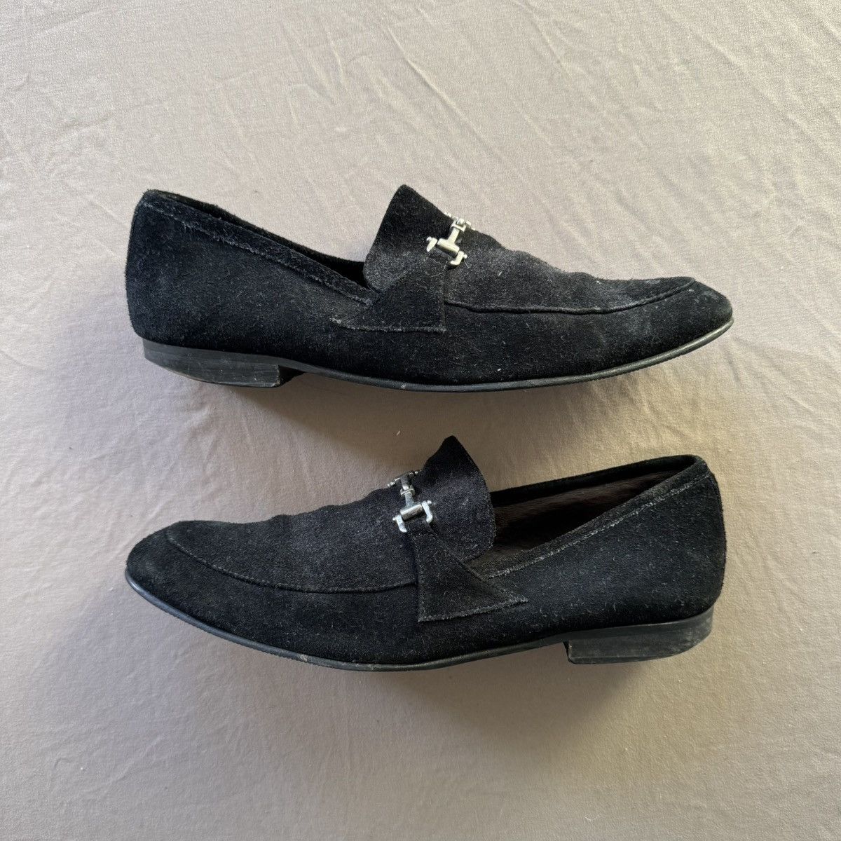 Designer European Suede Leather Buckle Loafers Size US 6 / EU 39 - 1 Thumbnail