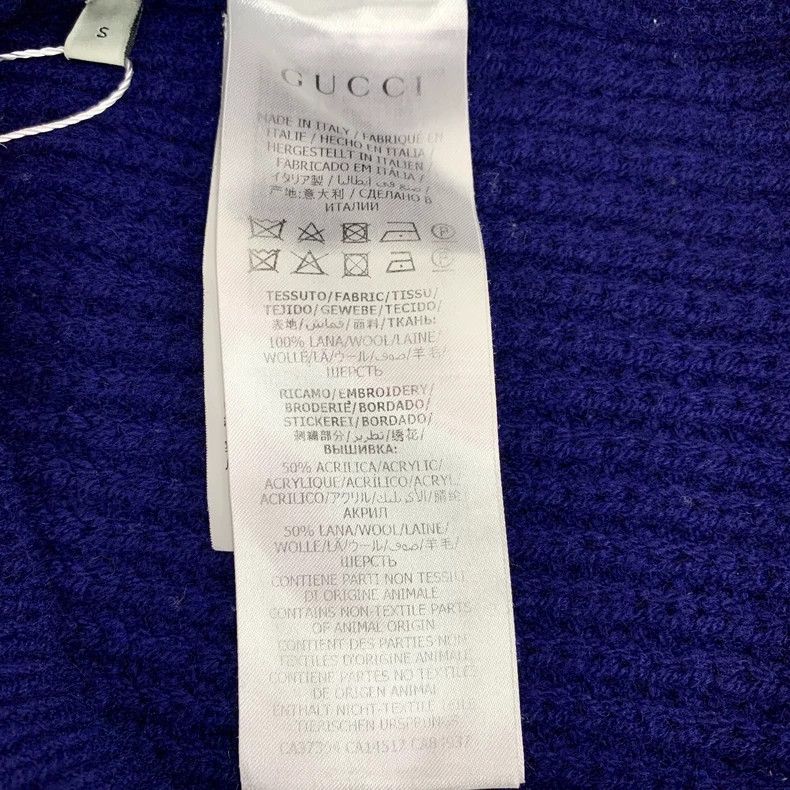 Gucci Gucci Dark blue double G embroidered wool V-neck single-br Size S / US 4 / IT 40 - 6 Thumbnail