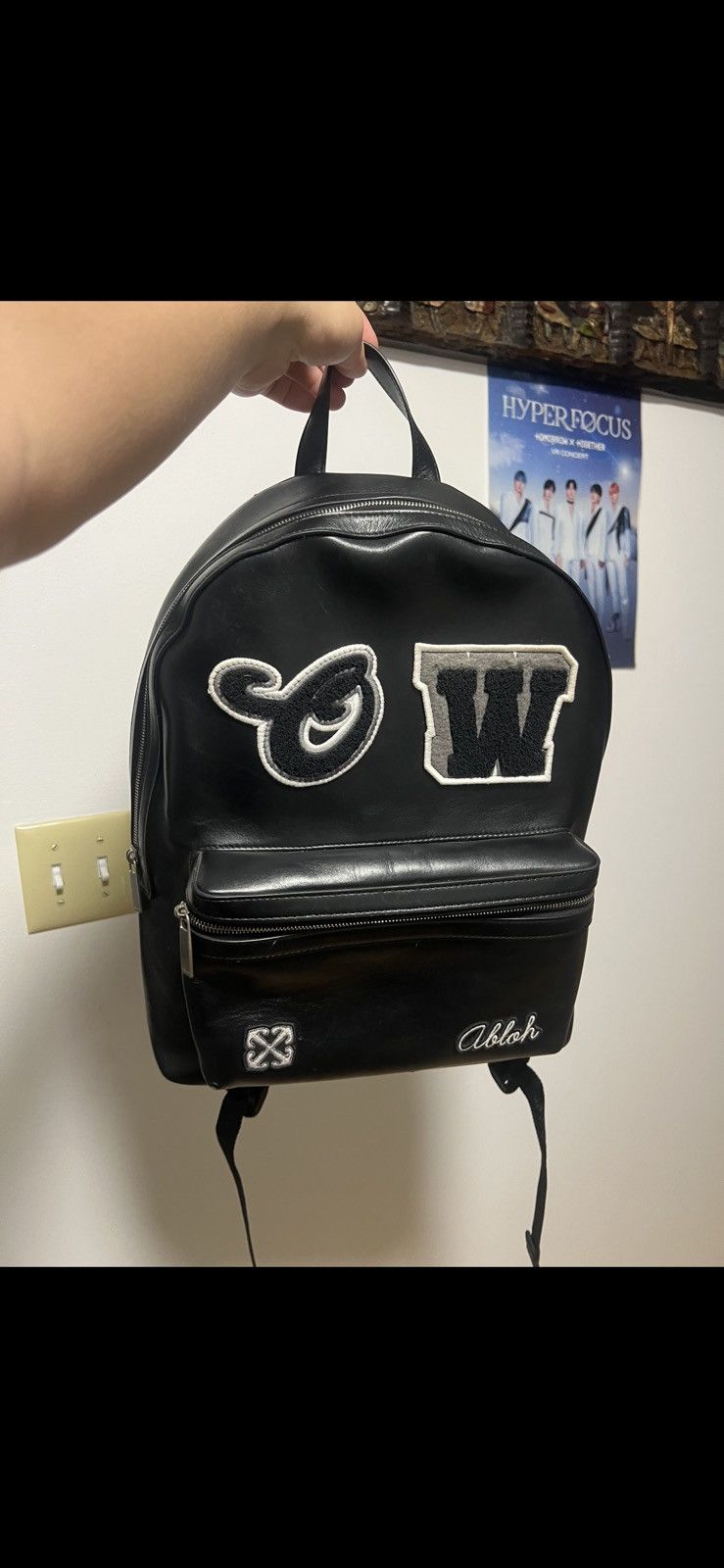 Off-White Off-White Varsity Patch Leather Backpack Size 40 - 1 Thumbnail