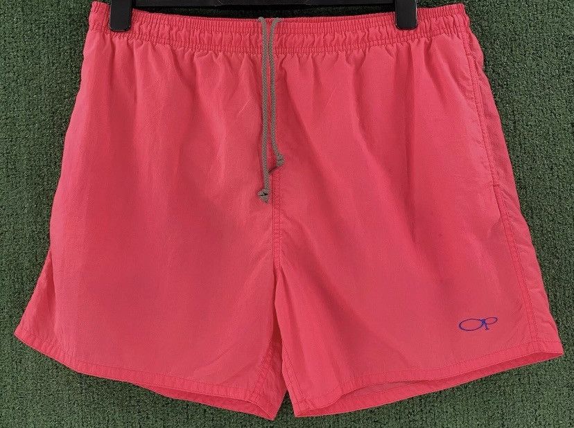 Ocean Pacific 90’s Ocean Pacific OP Lined Neon Pink Swim Trunks Large Size US 36 / EU 52 - 3 Thumbnail